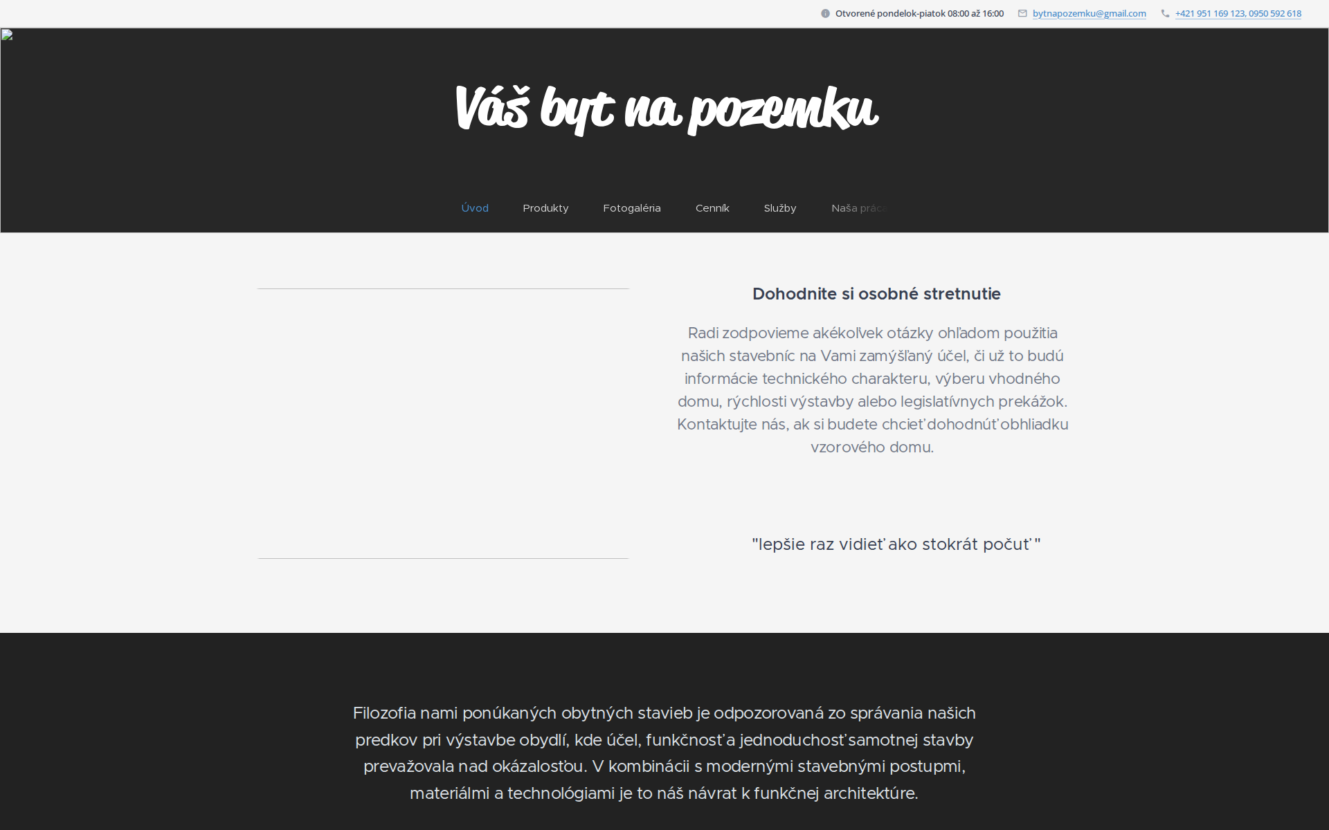 Náhľad webu bytnapozemku.sk