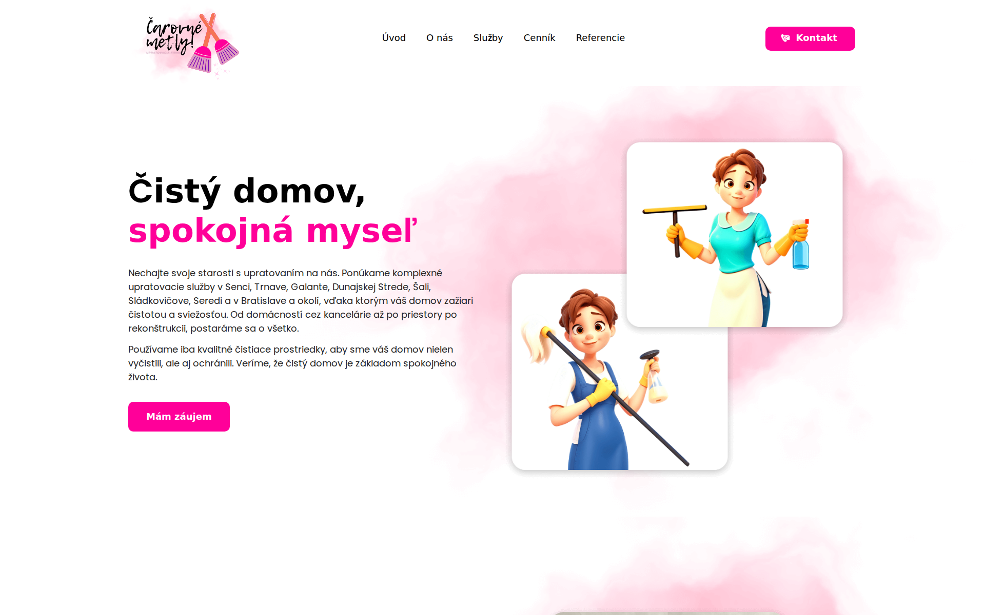 Náhľad webu carovnemetly.sk