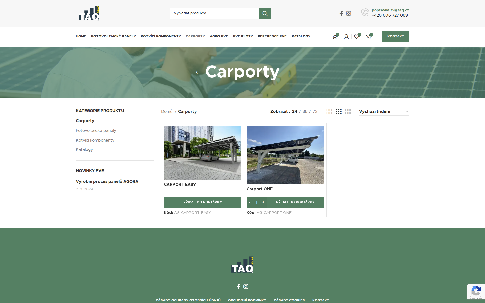 Náhľad webu carportyfve.sk