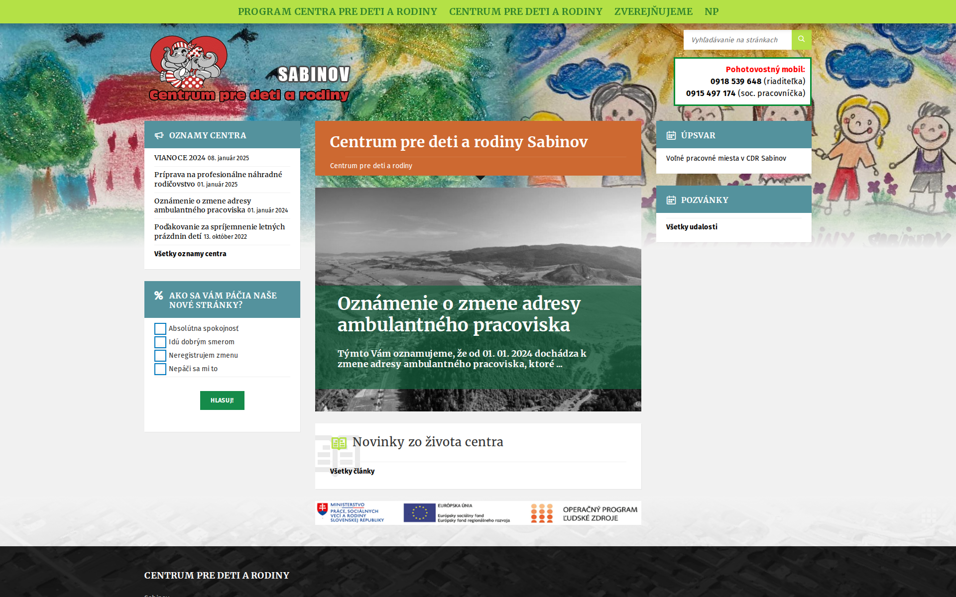 Náhľad webu cdrsabinov.sk