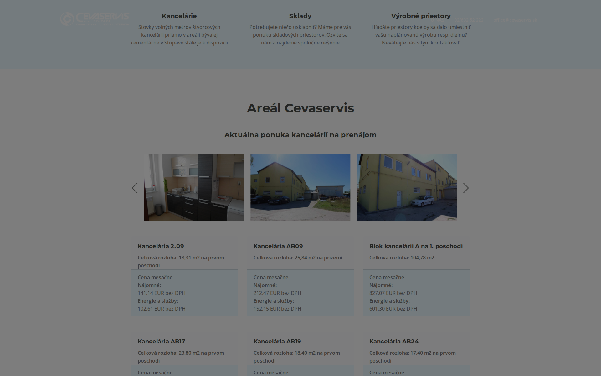 Náhľad webu cevaservis.sk