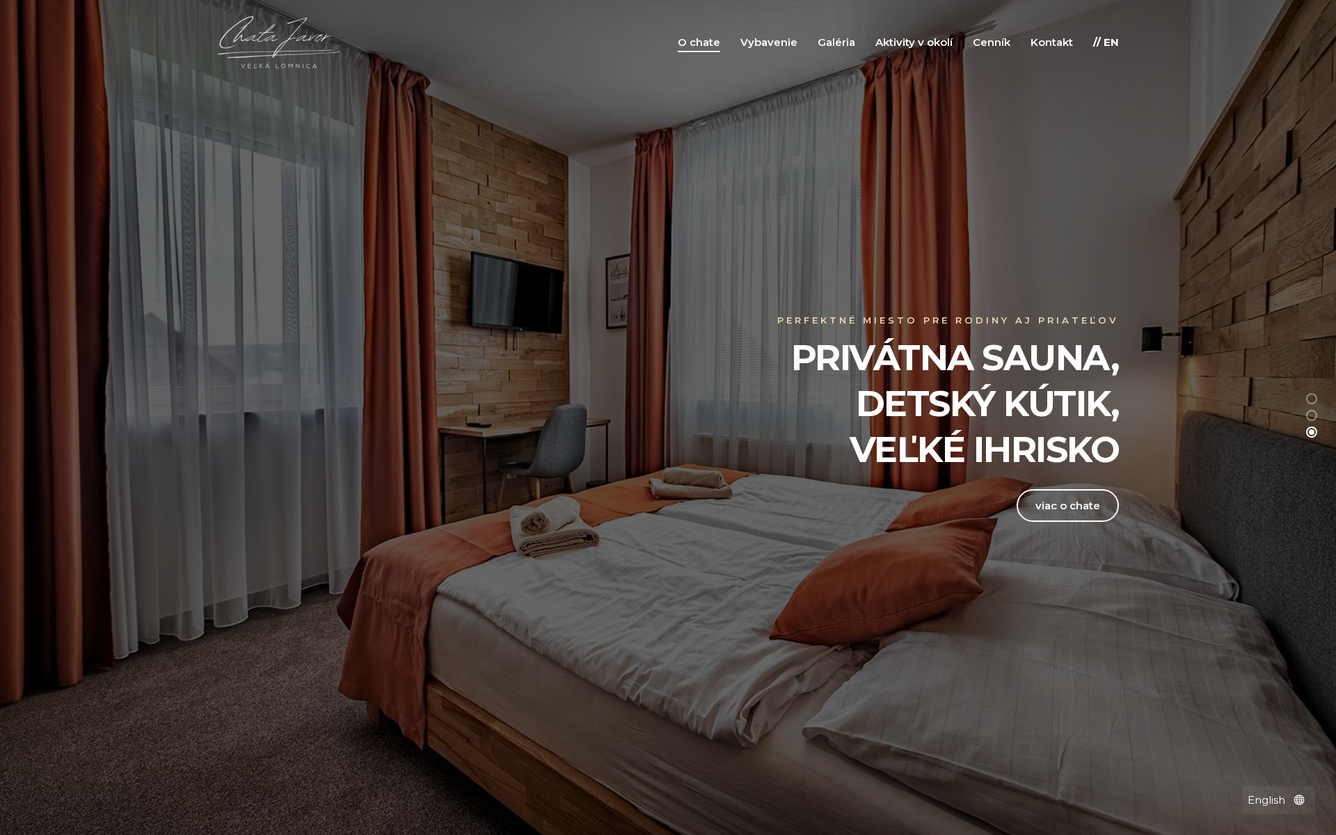 Náhľad webu chatajavor.sk