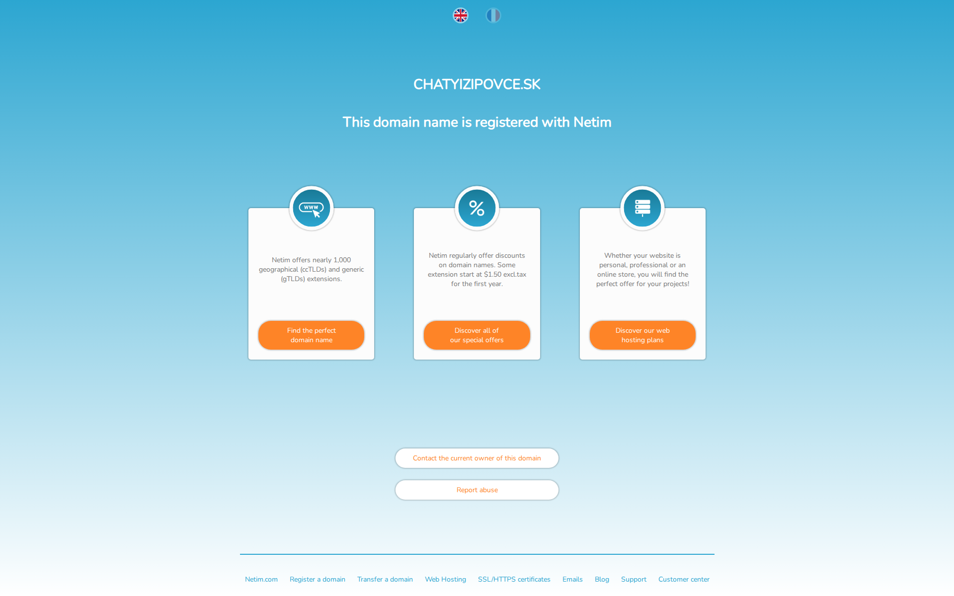 Náhľad webu chatyizipovce.sk