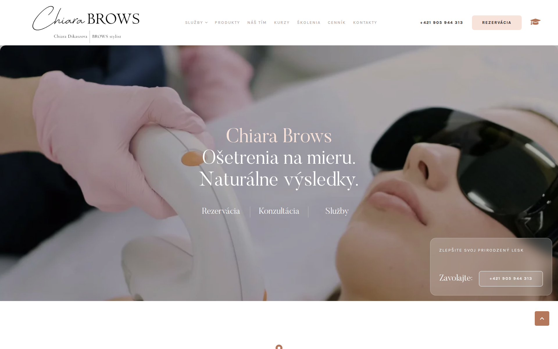 Náhľad webu chiarabrows.sk