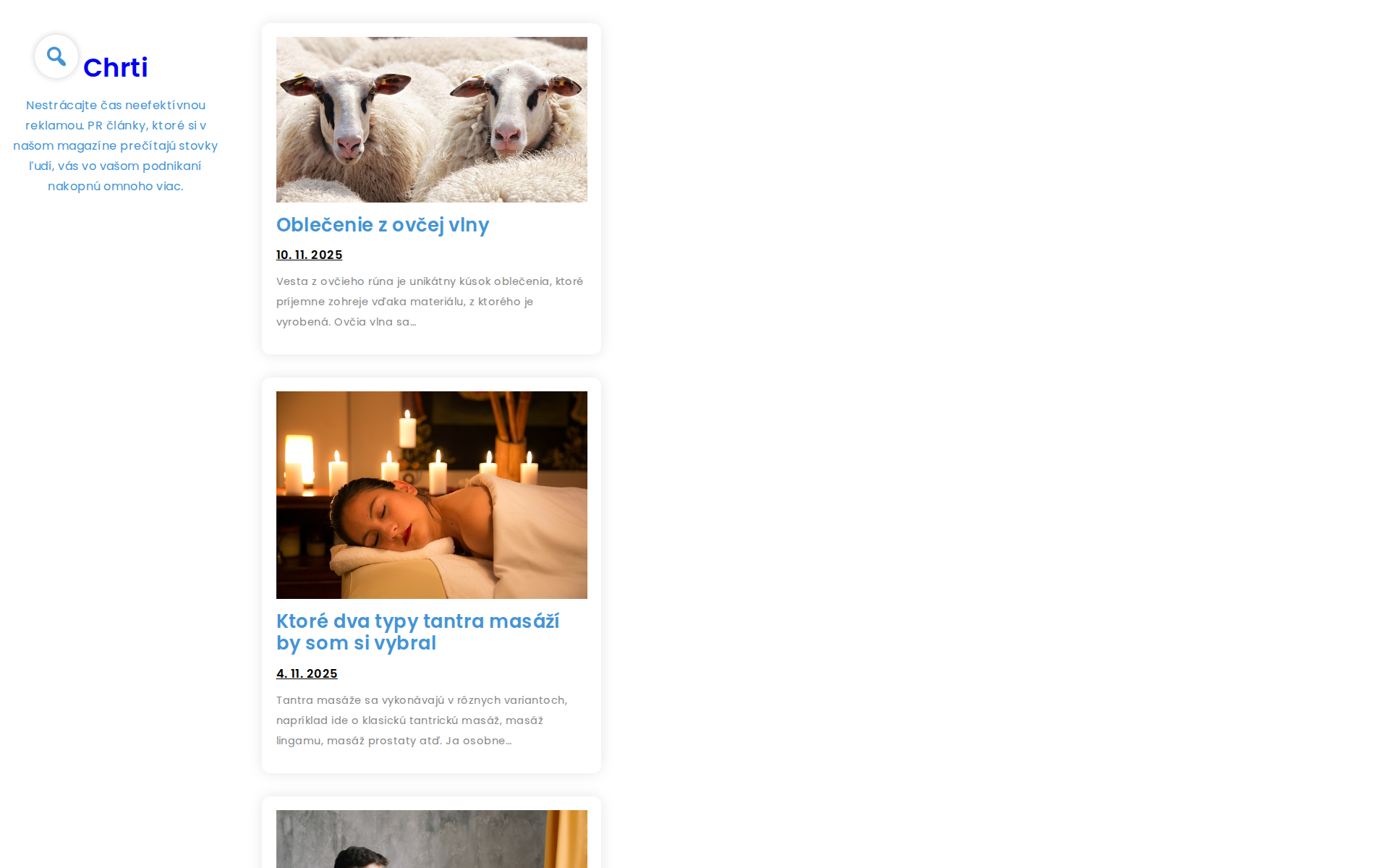 Náhľad webu chrti.sk