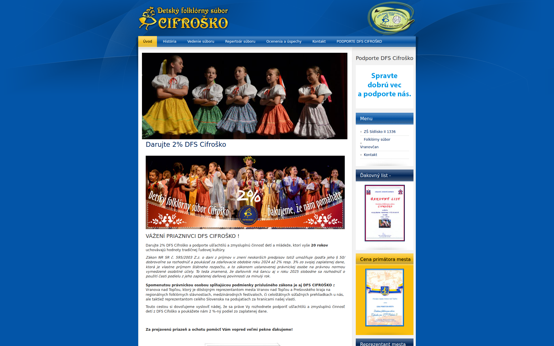 Náhľad webu cifrosko.sk