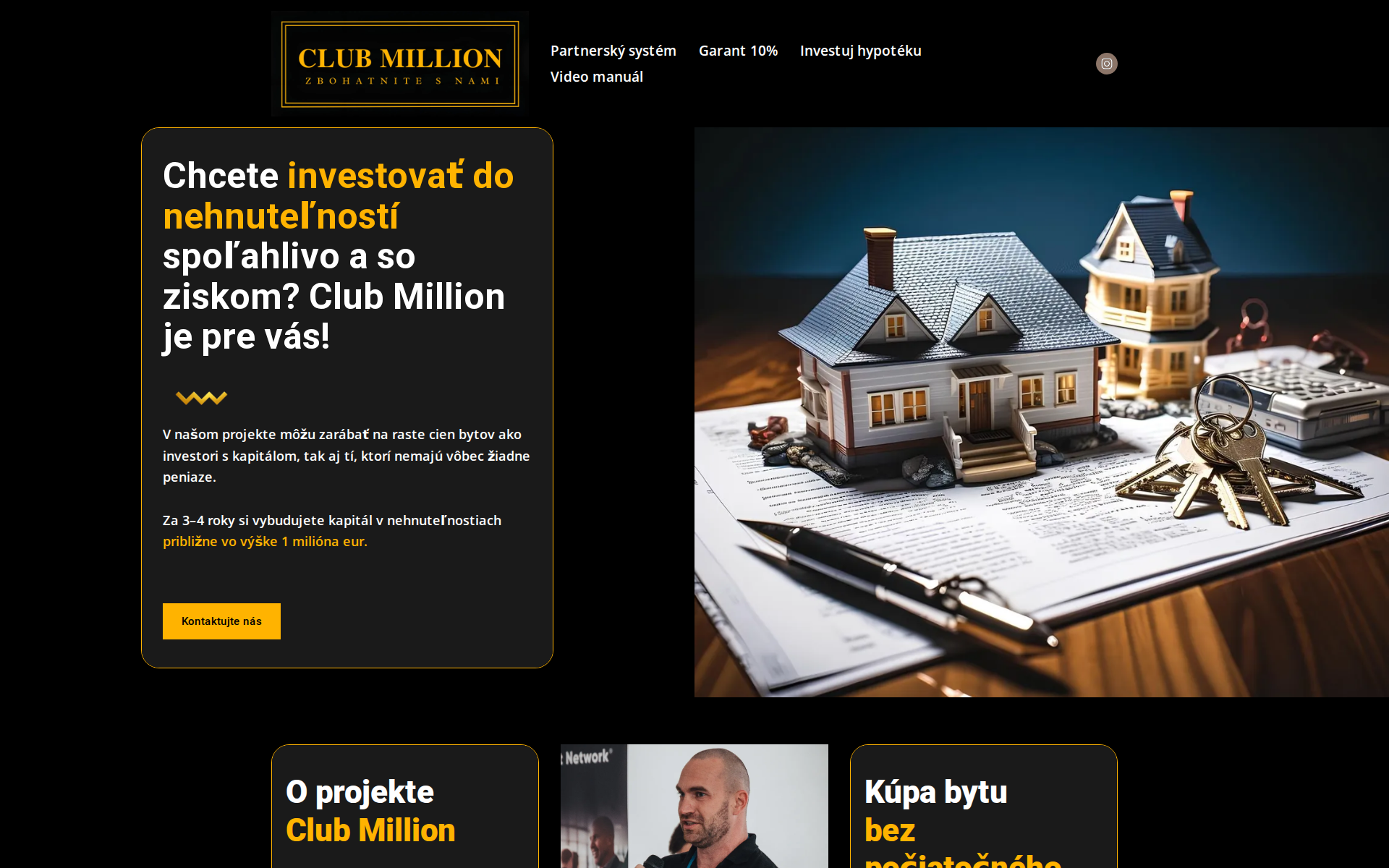 Náhľad webu clubmillion.sk