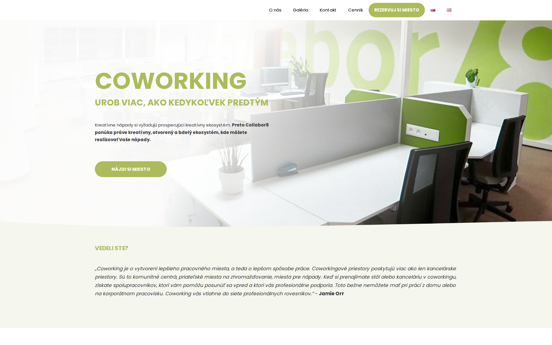 Náhľad webu collabor8.sk