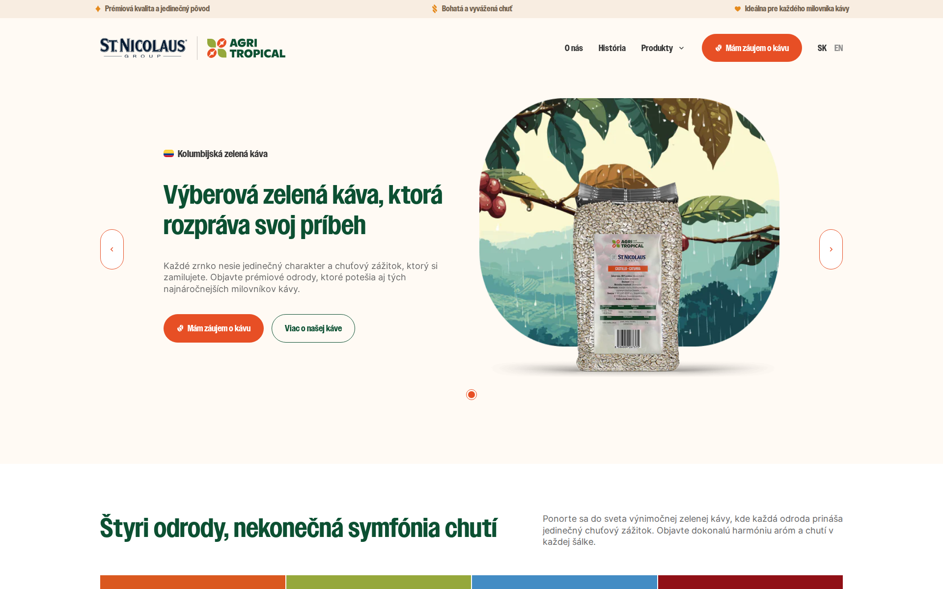 Náhľad webu colombiancoffee.sk