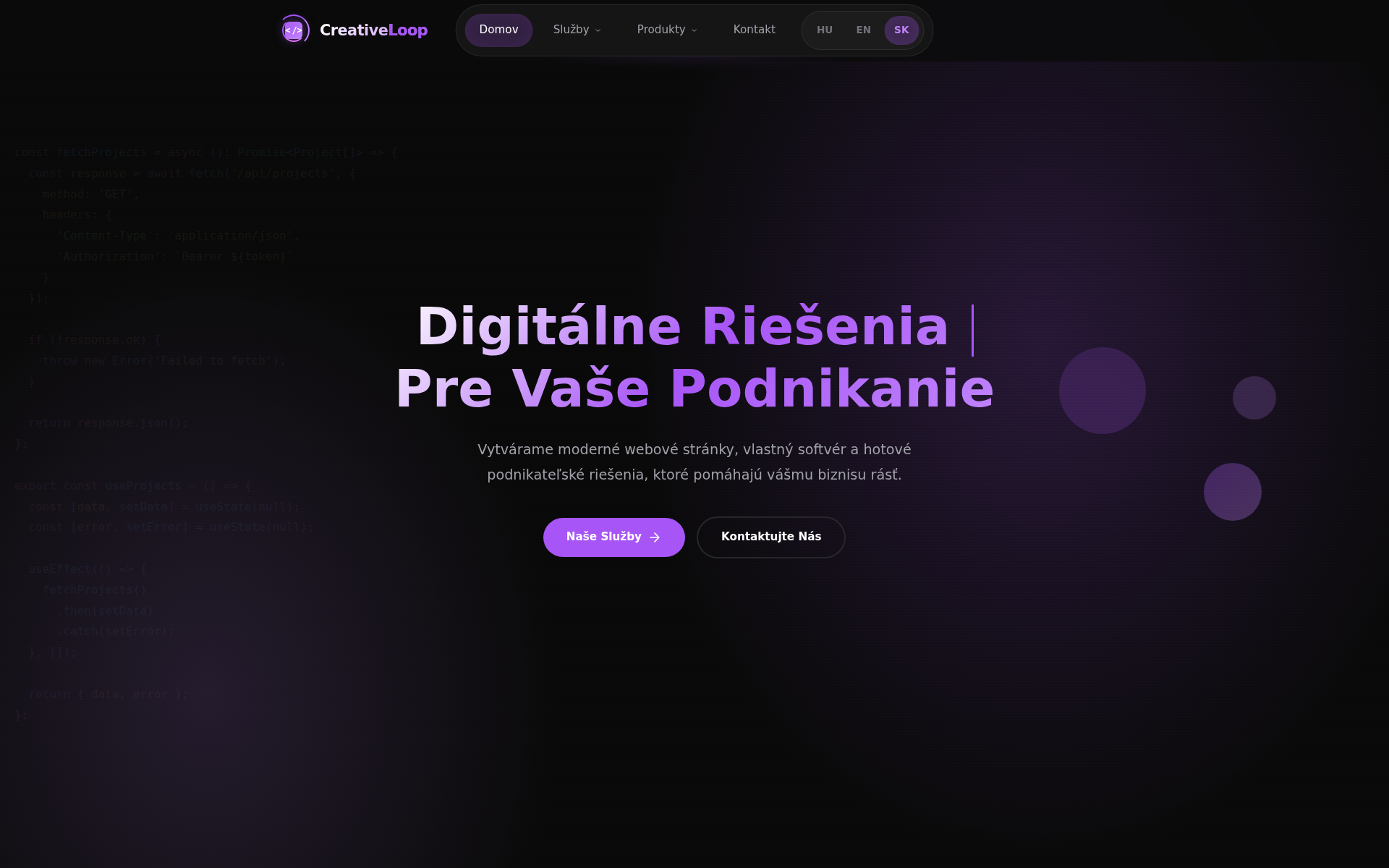 Náhľad webu creativeloop.sk