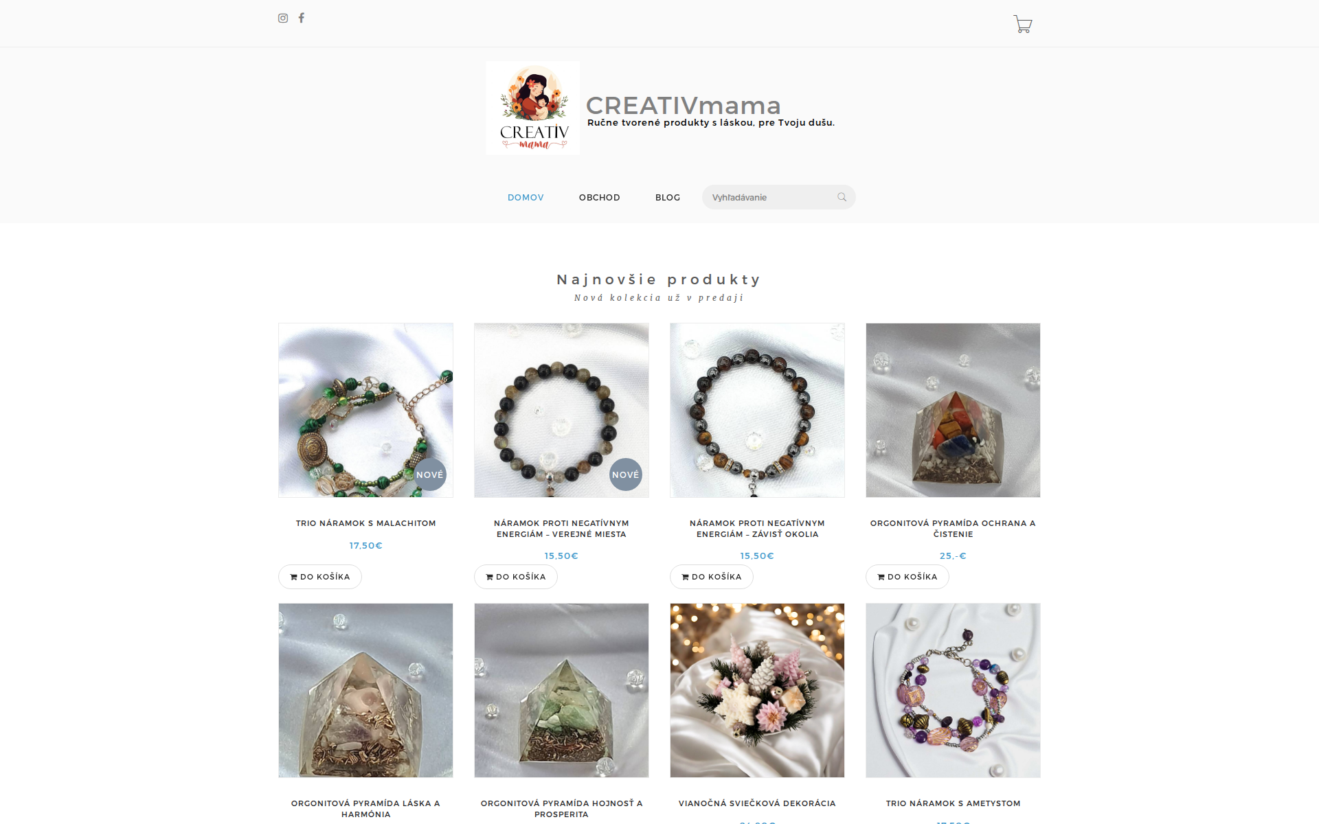 Náhľad webu creativmama.sk