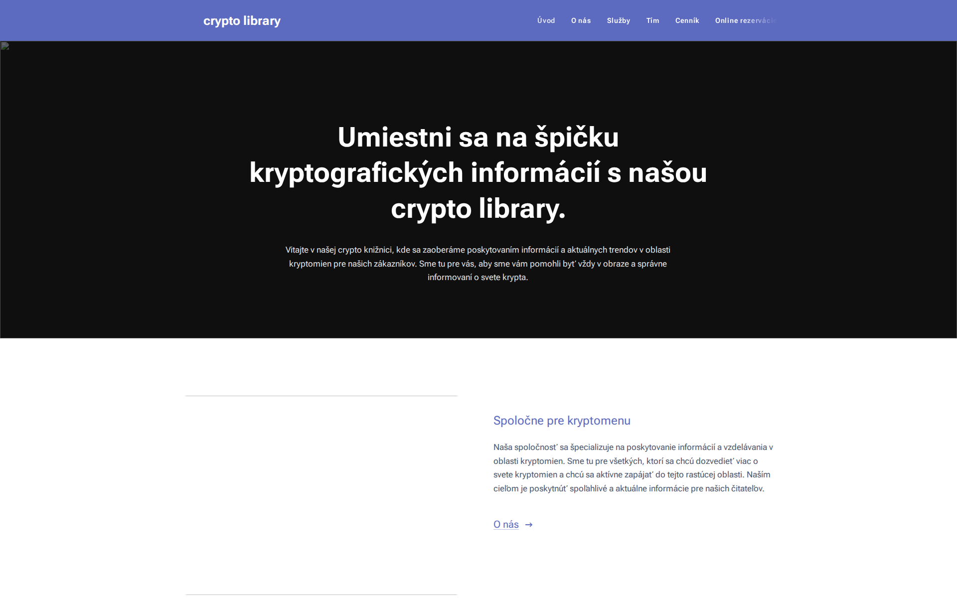 Náhľad webu crypto-library.sk