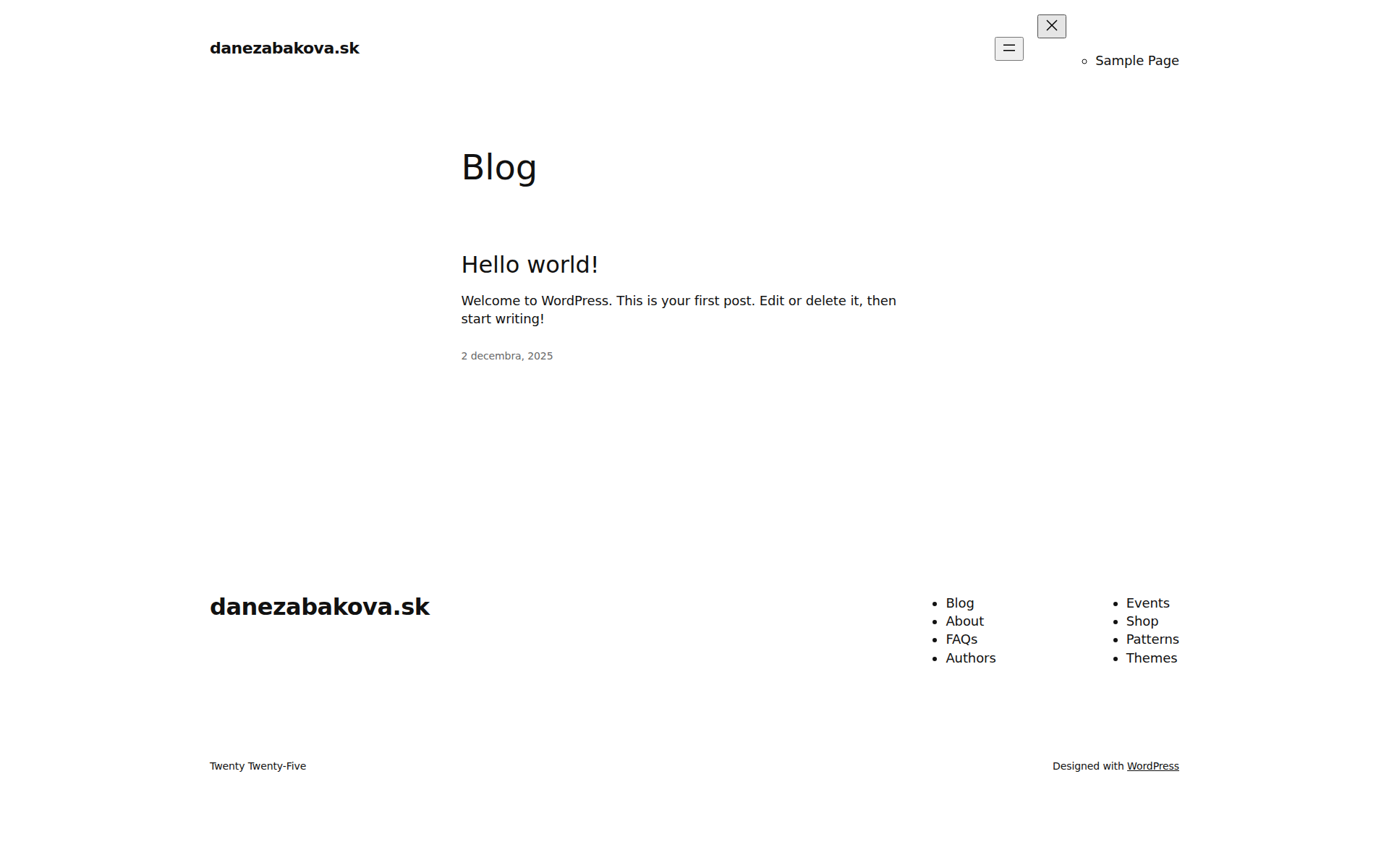 Náhľad webu danezabakova.sk