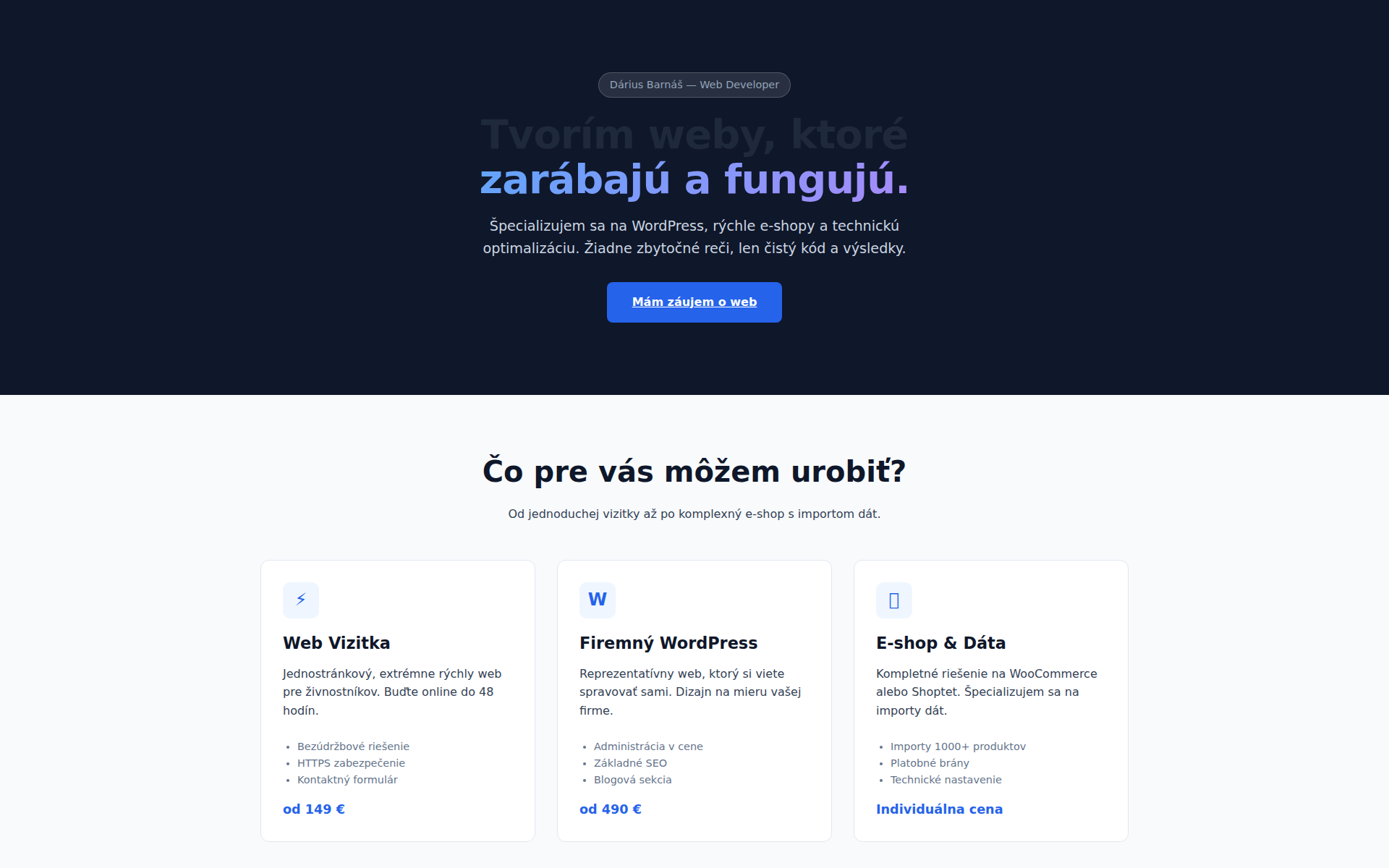 Náhľad webu dariusbarnas.sk