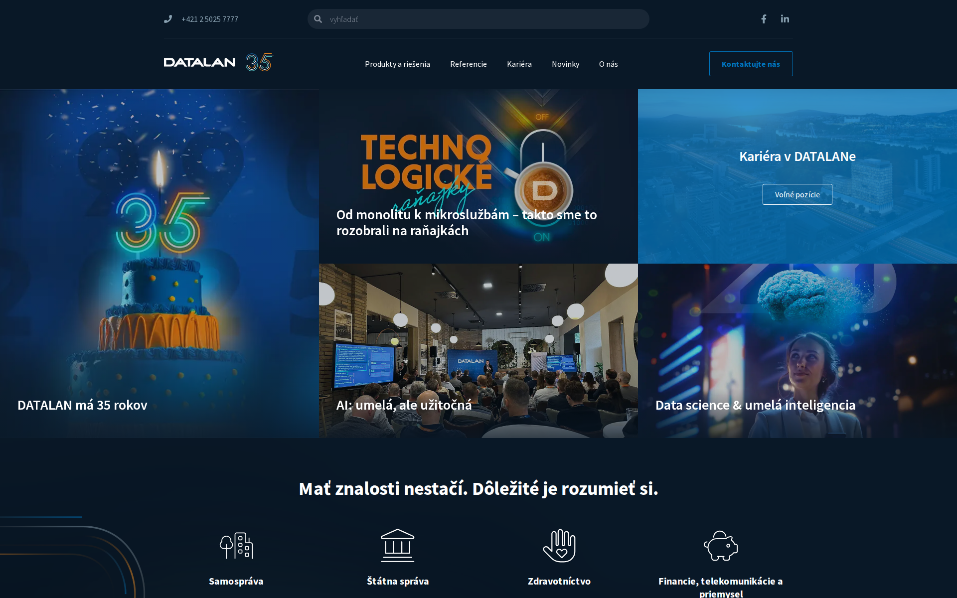 Náhľad webu datalan.sk