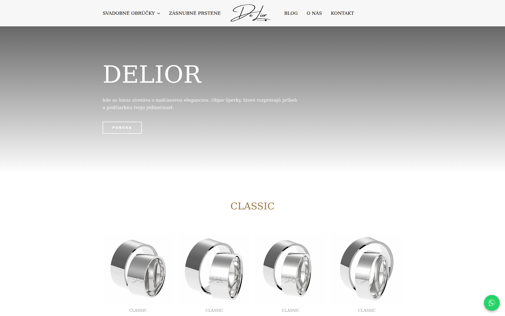 Náhľad webu delior.sk