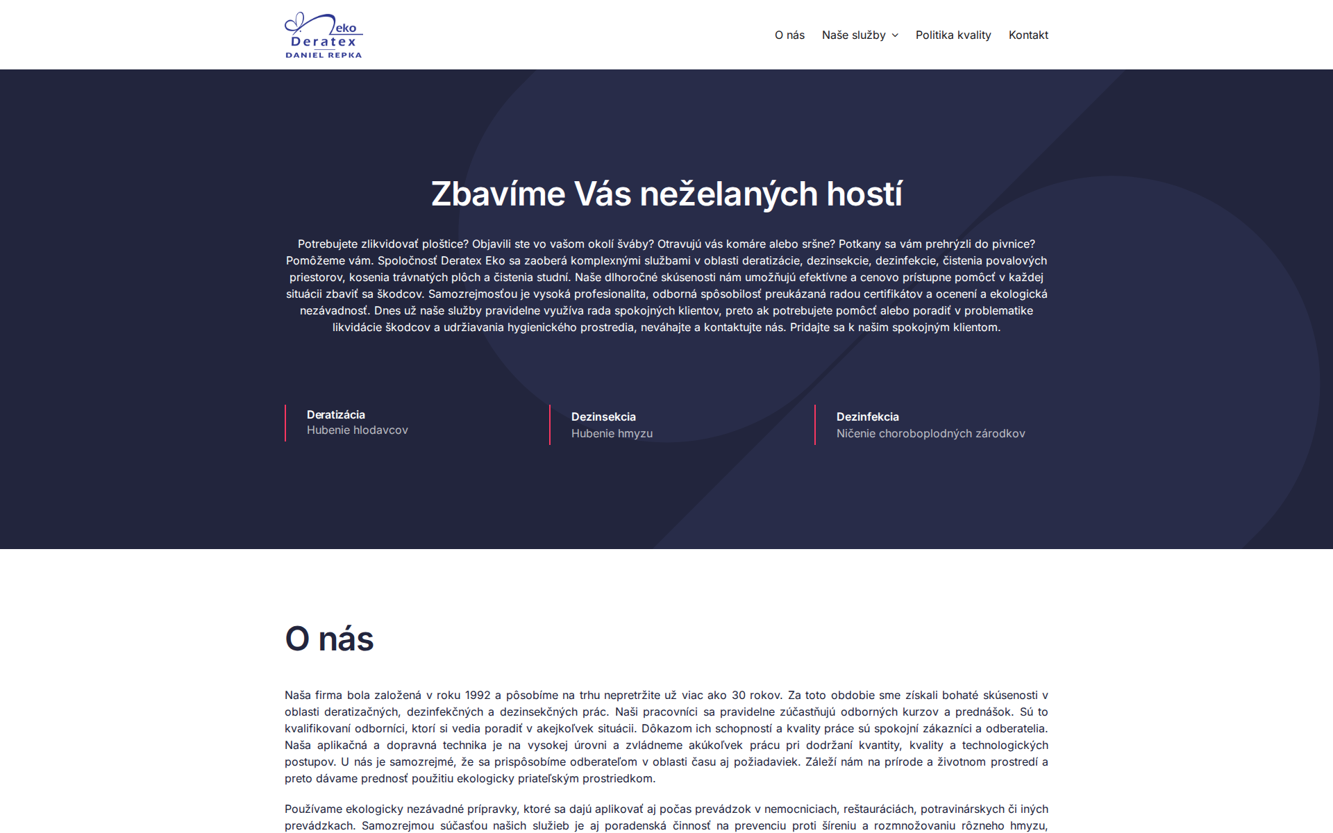 Náhľad webu deratex-eko.sk