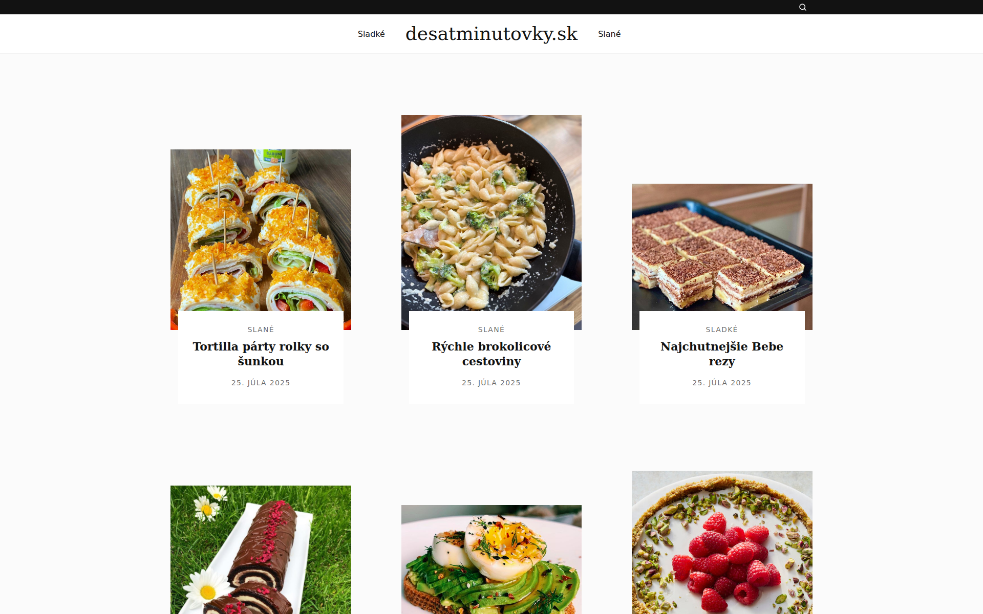 Náhľad webu desatminutovky.sk