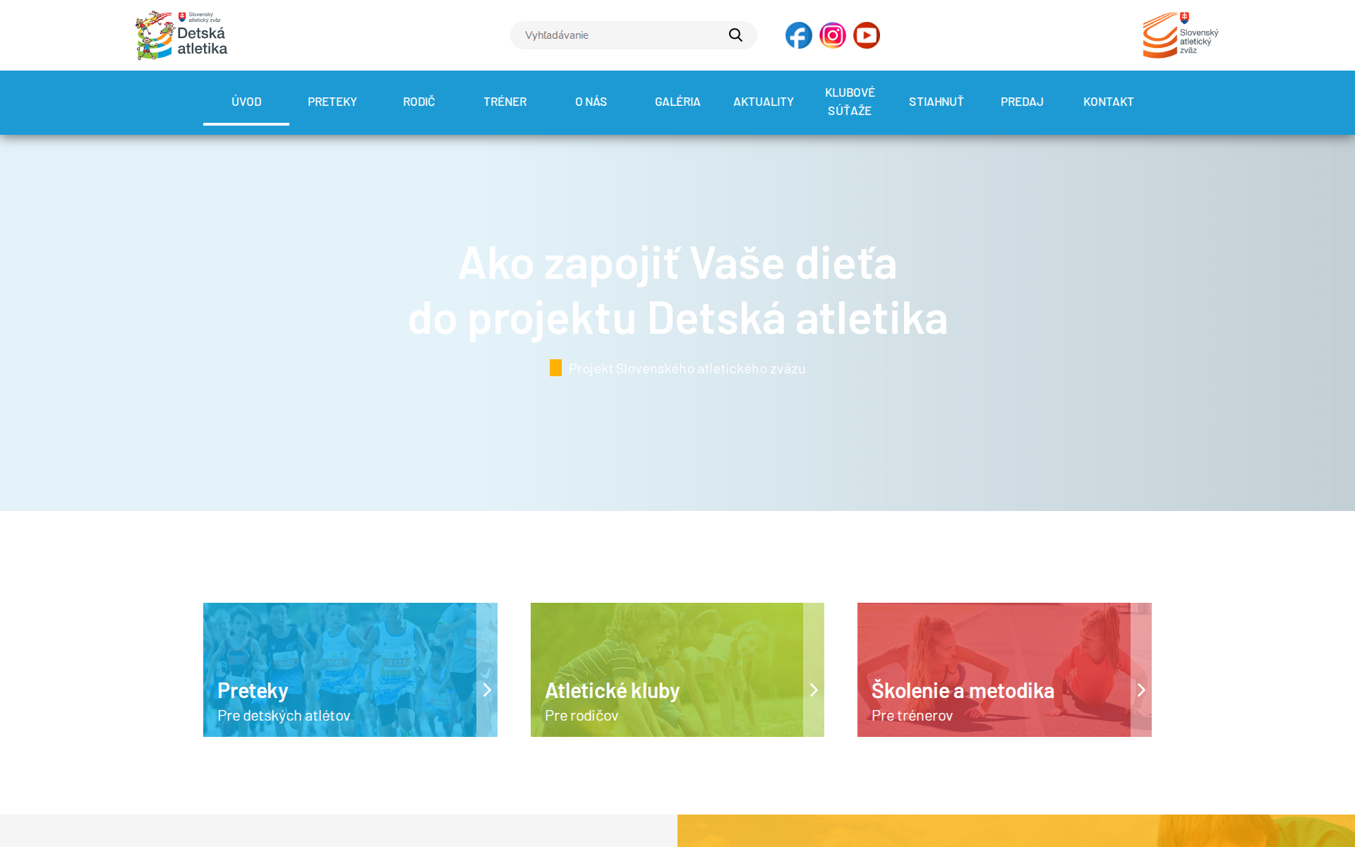 Náhľad webu detskaatletika.sk