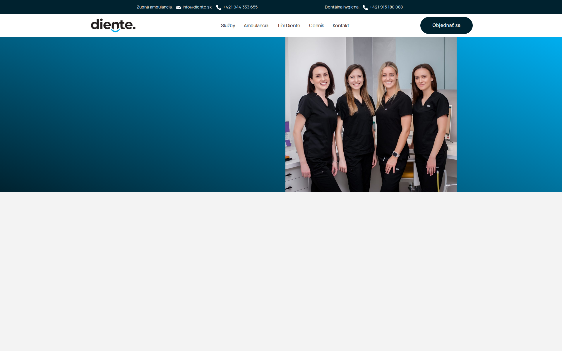 Náhľad webu diente.sk