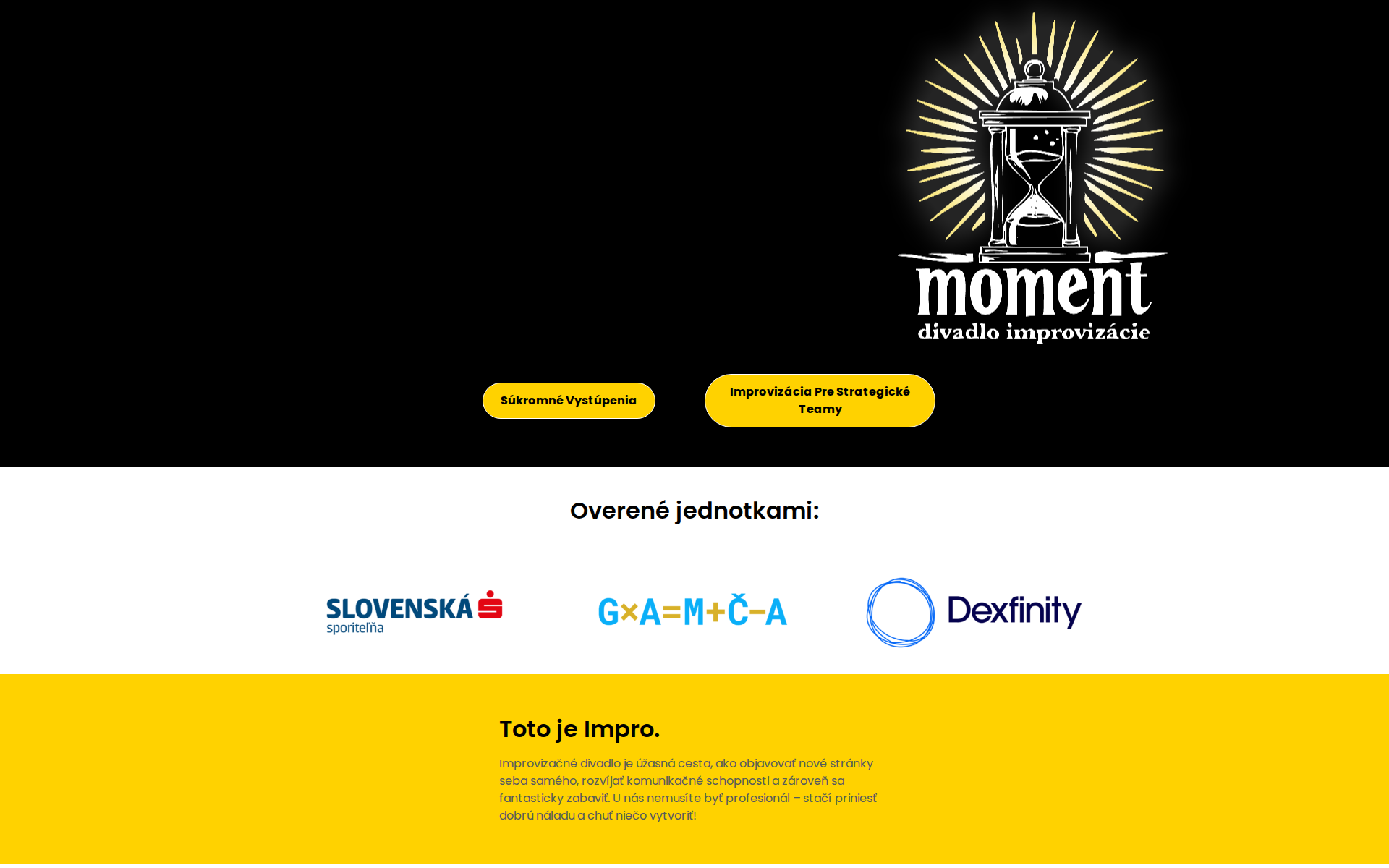 Náhľad webu divadlomoment.sk