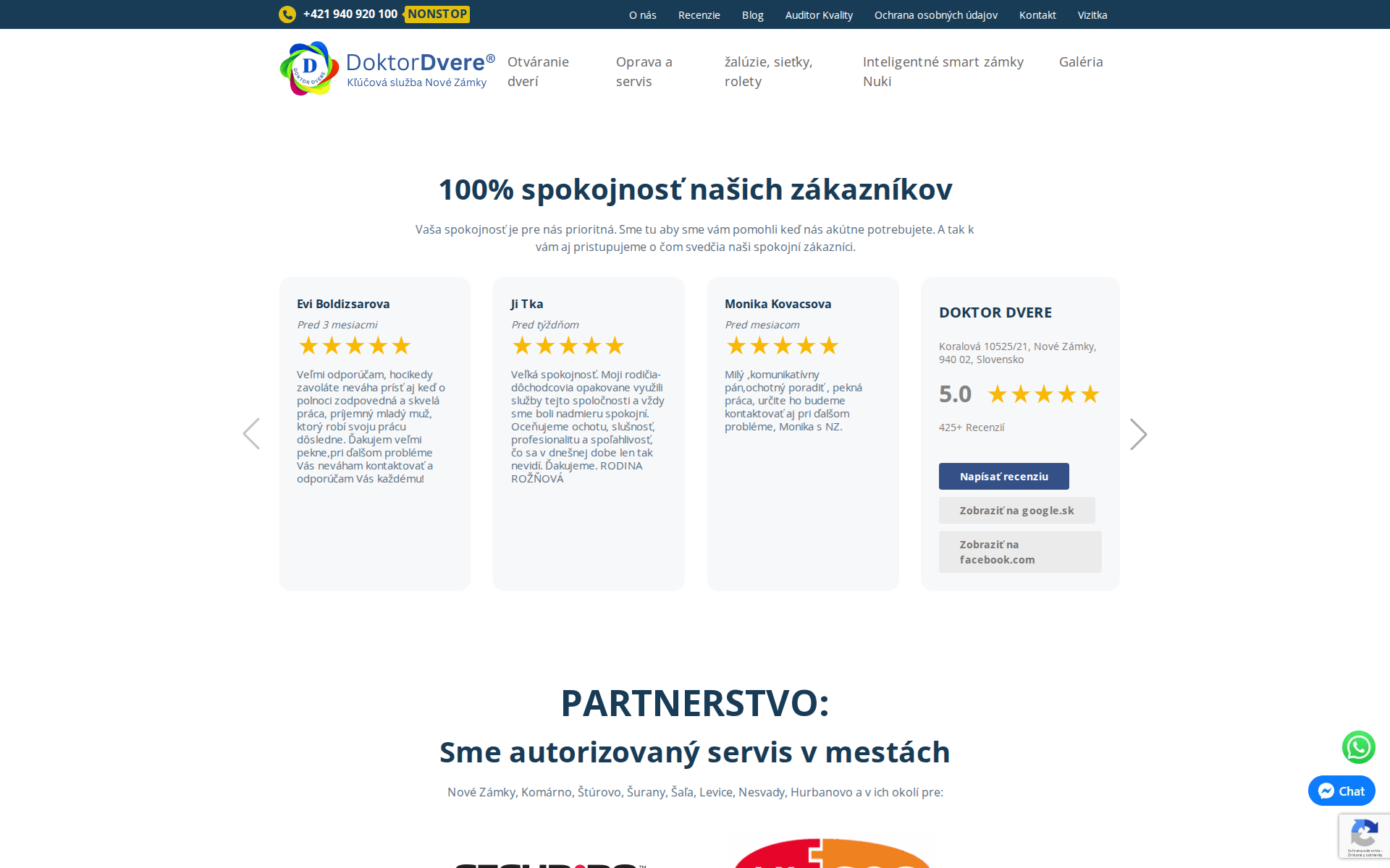 Náhľad webu doktordvere.sk