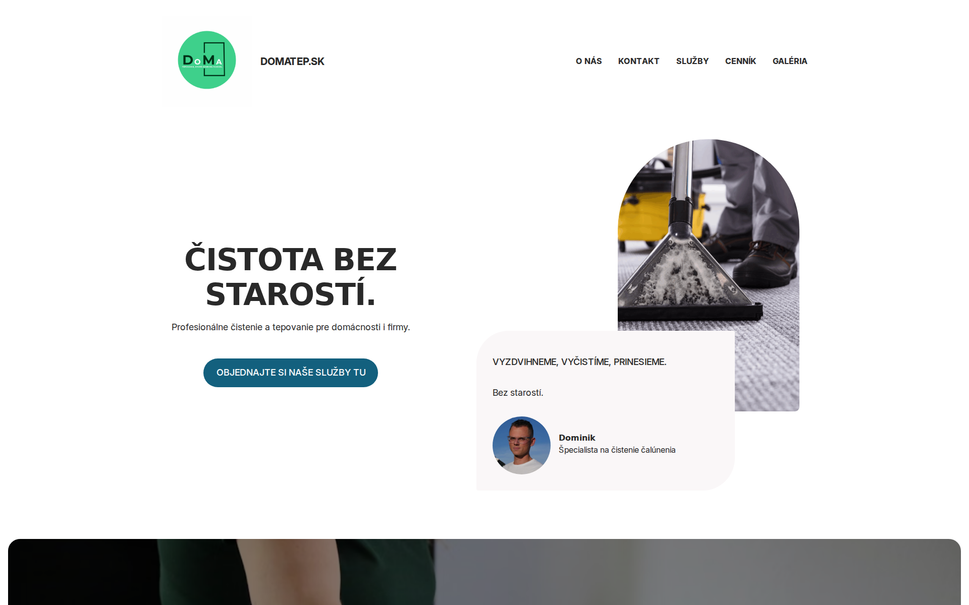 Náhľad webu domatep.sk