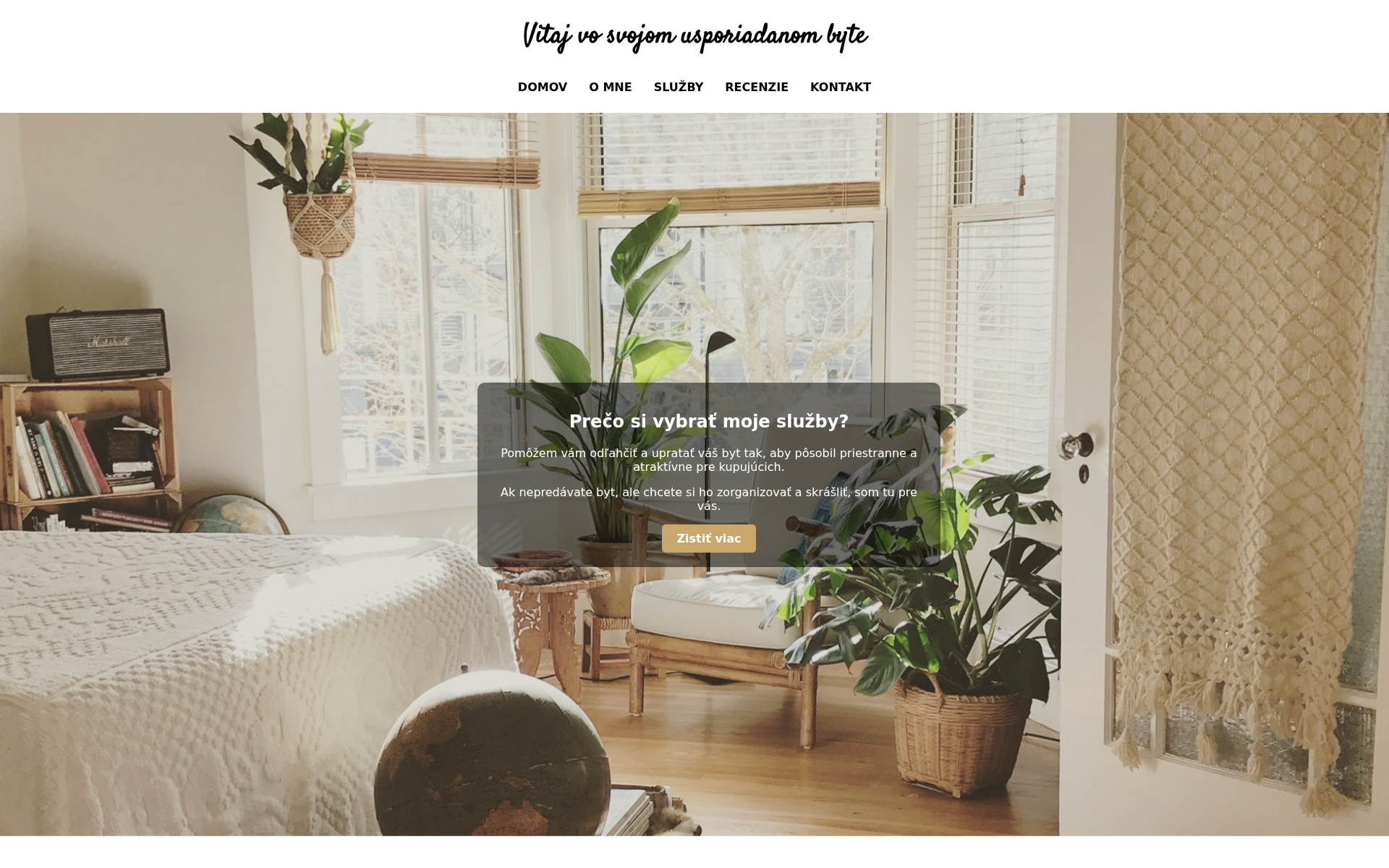 Náhľad webu domovbezchaosu.sk