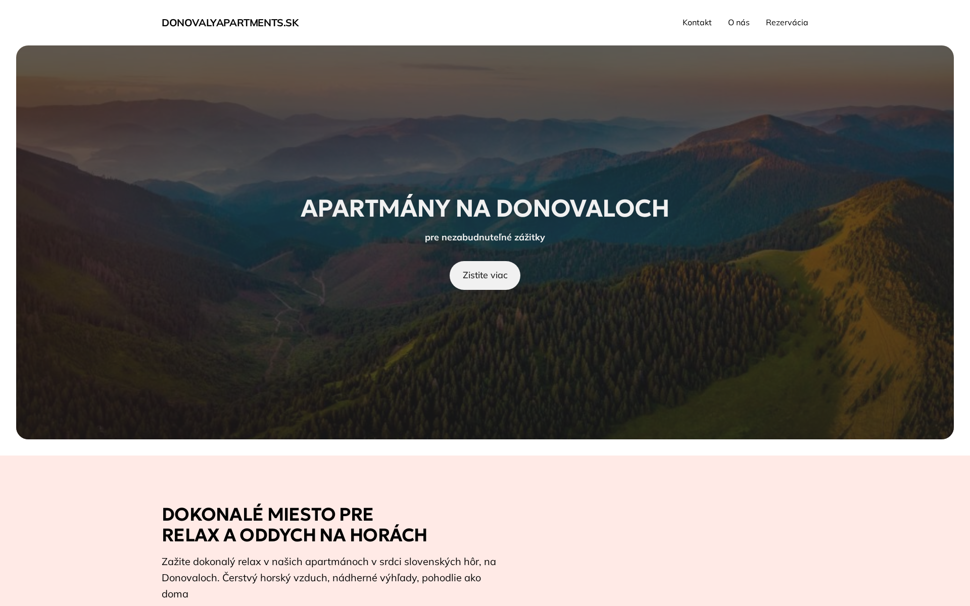 Náhľad webu donovalyapartments.sk