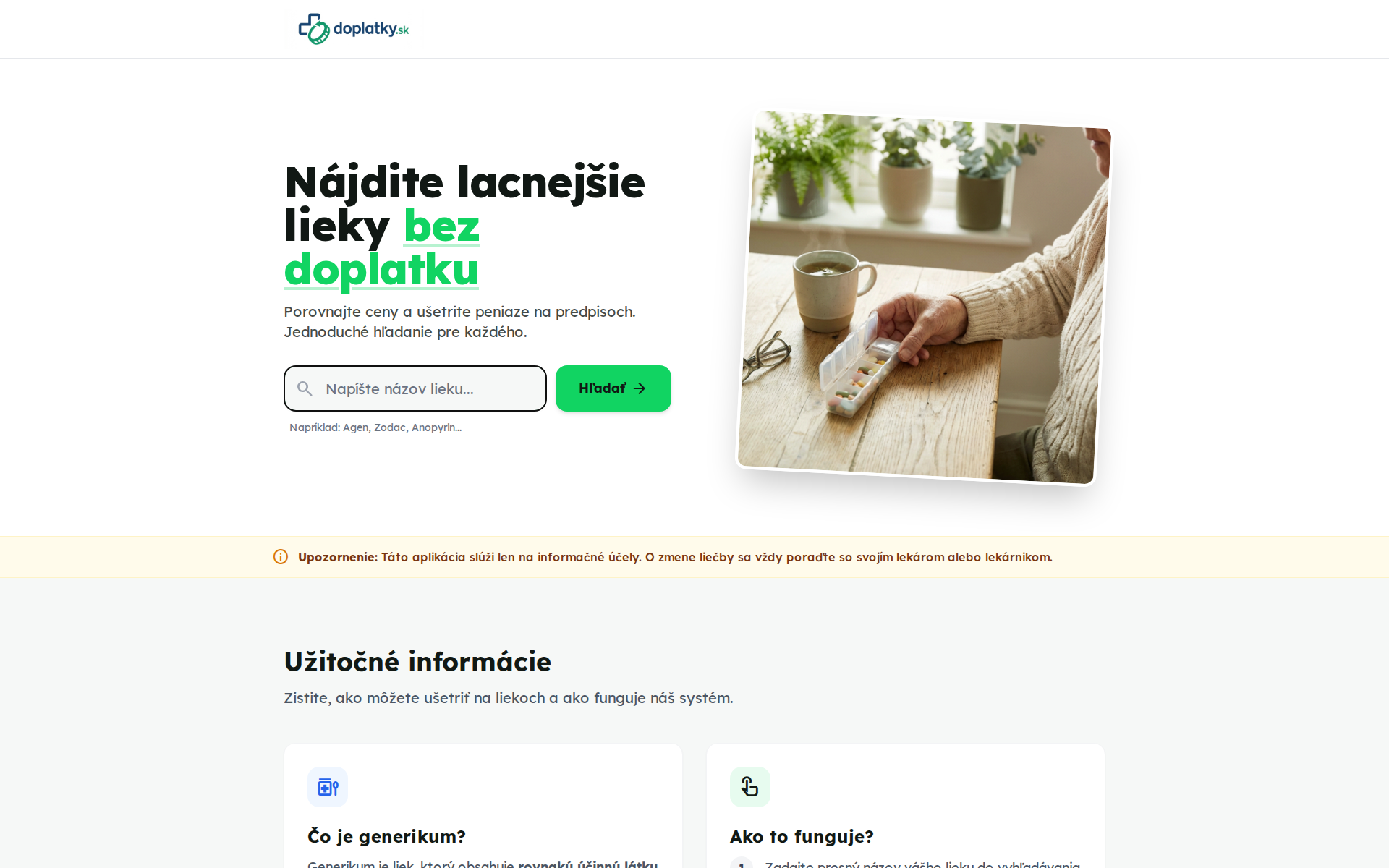Náhľad webu doplatky.sk