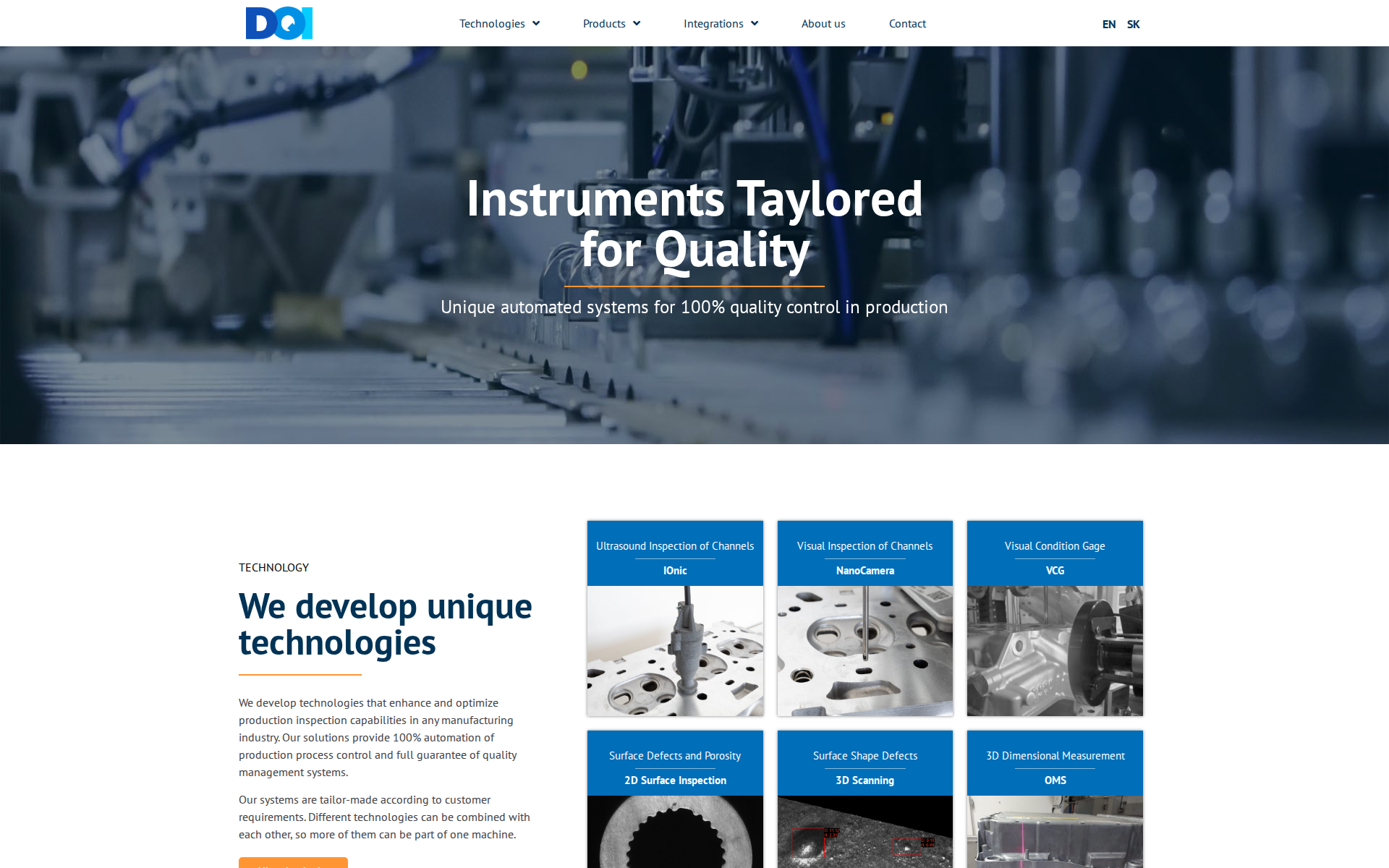 Náhľad webu dqi.sk