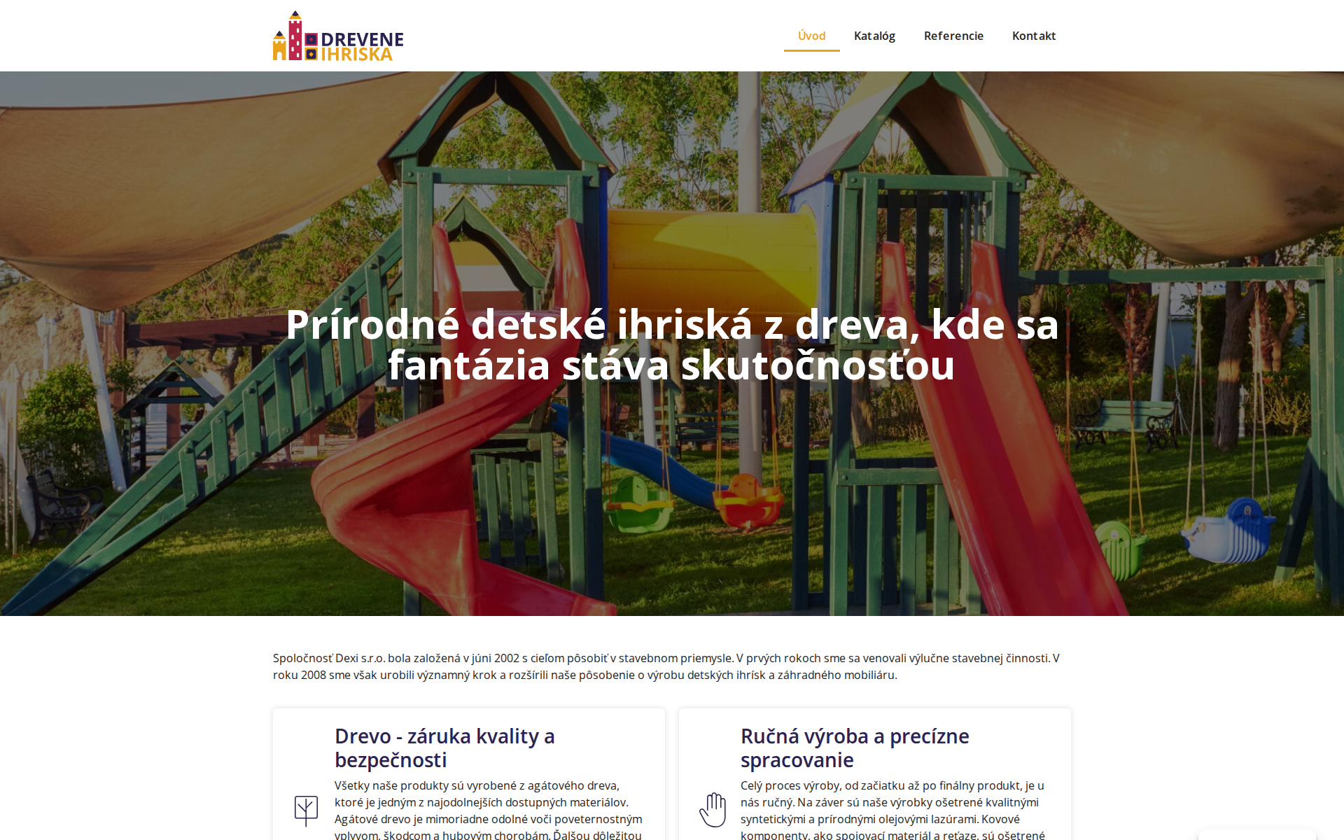 Náhľad webu dreveneihriska.sk