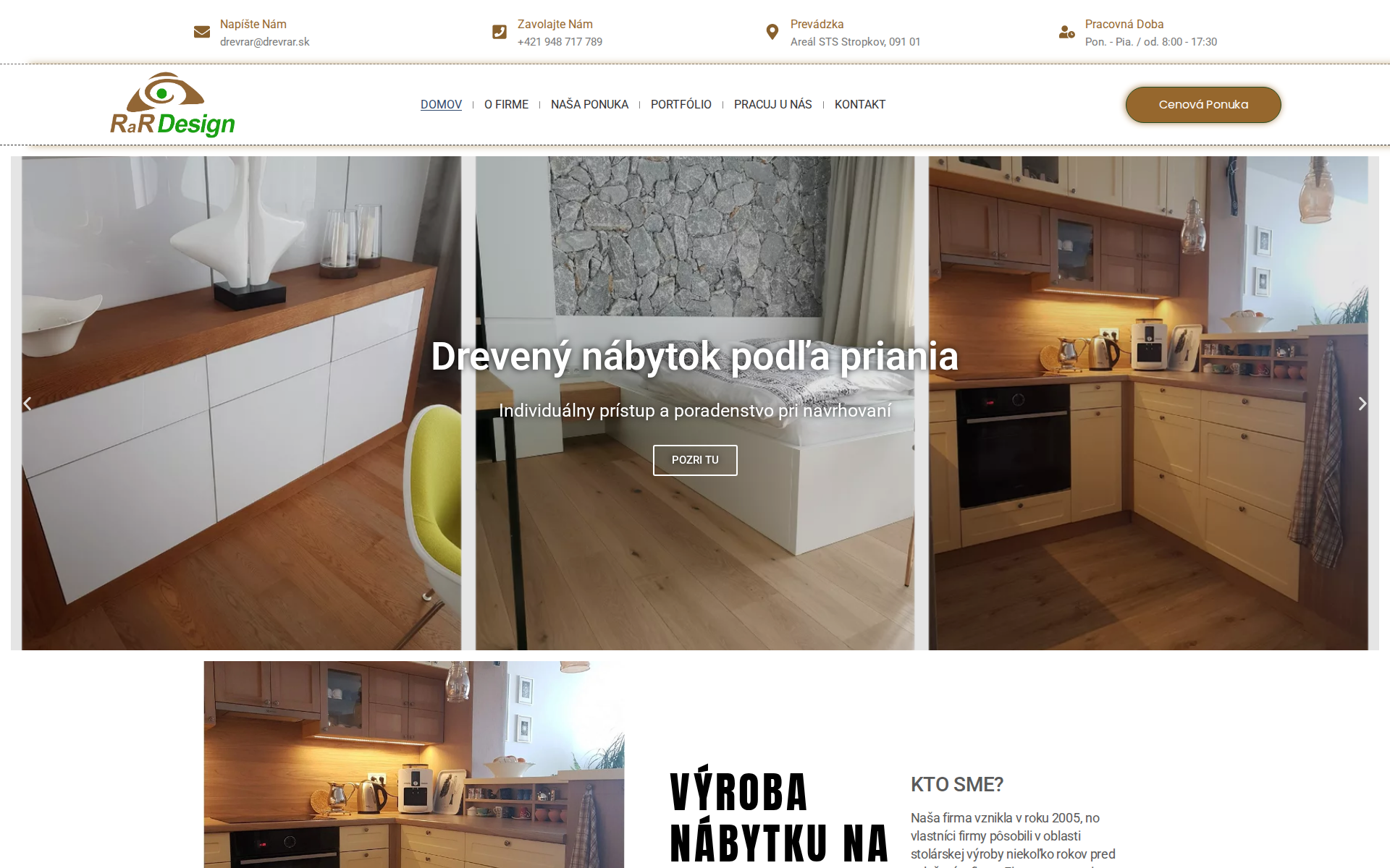 Náhľad webu drevrar.sk