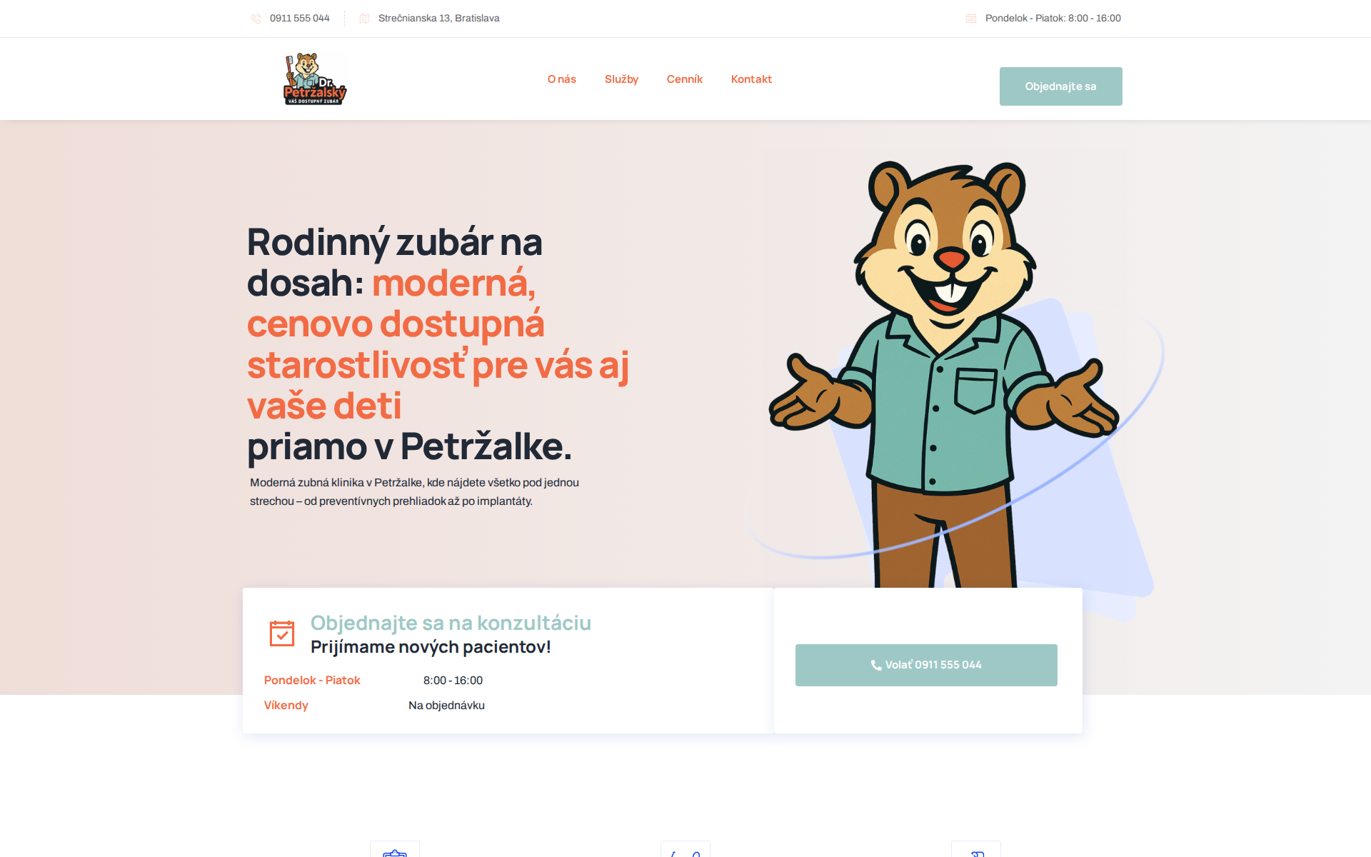 Náhľad webu drpetrzalsky.sk