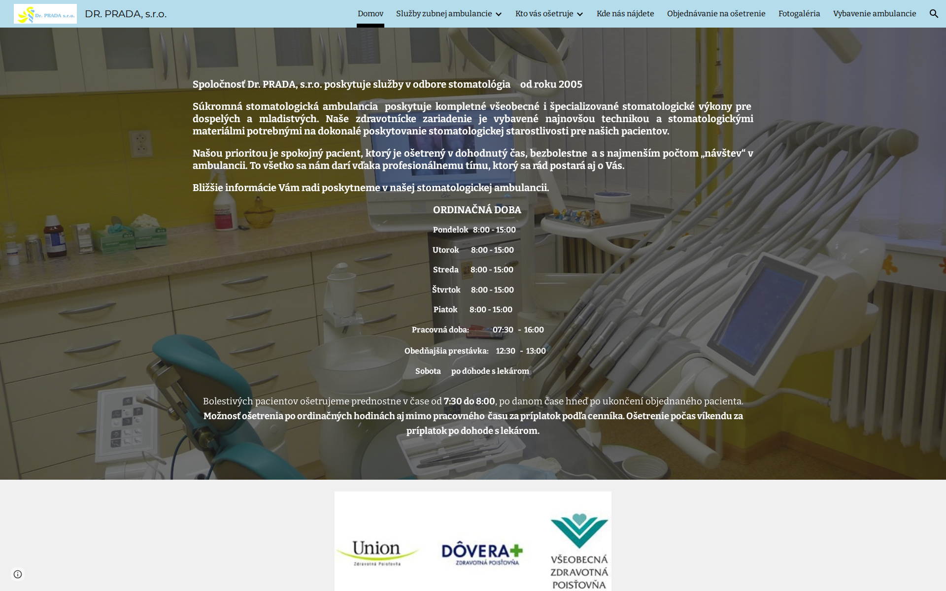 Náhľad webu drprada.sk