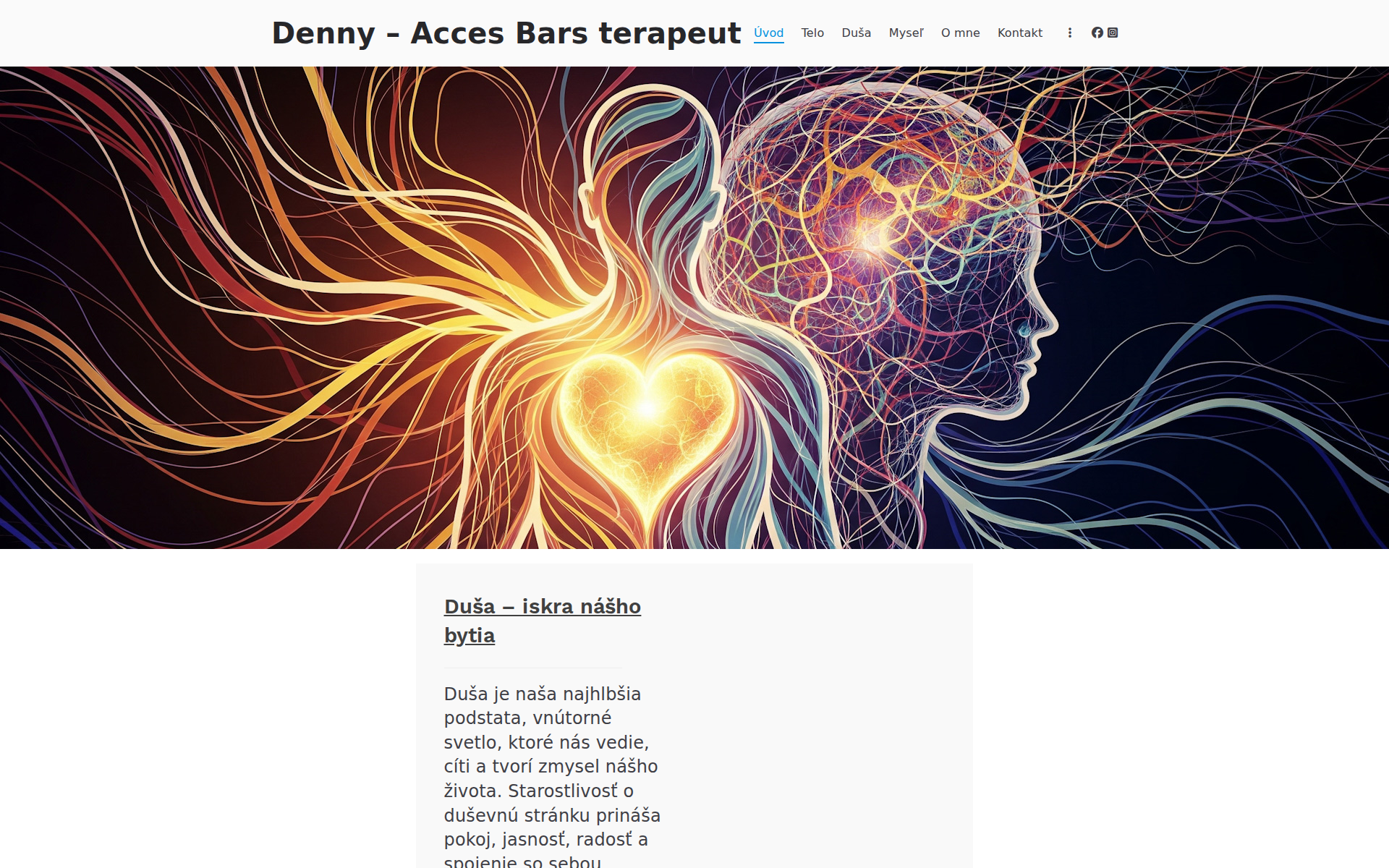 Náhľad webu dusatelomysel.sk