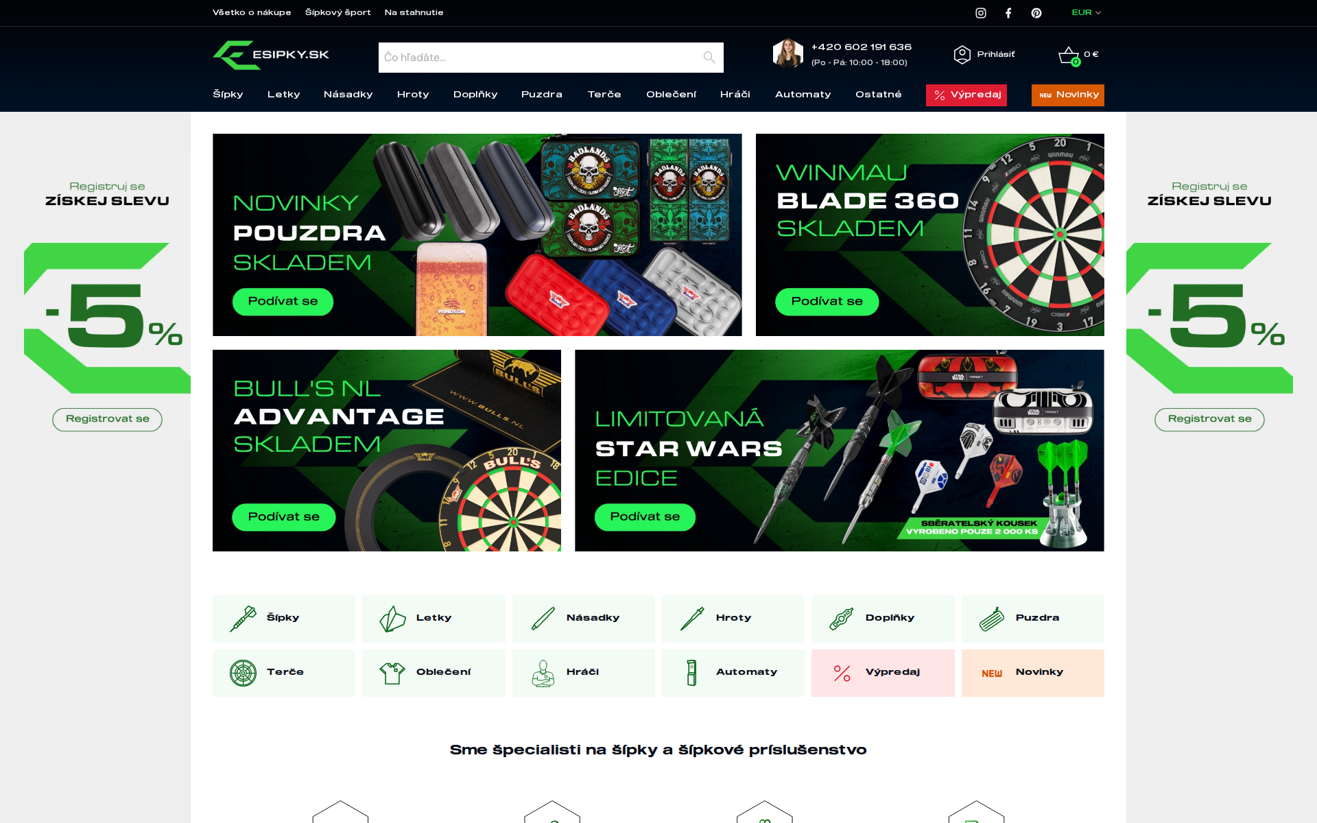 Náhľad webu e-sipky.sk