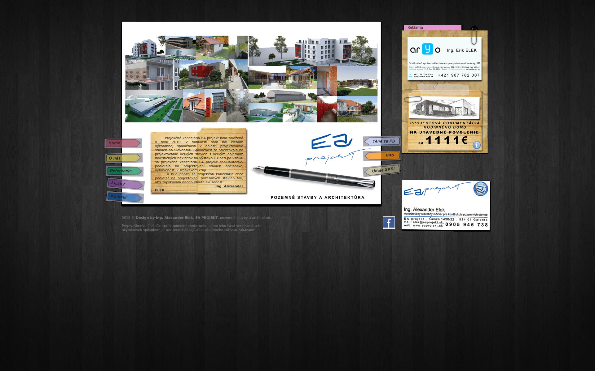 Náhľad webu eaprojekt.sk