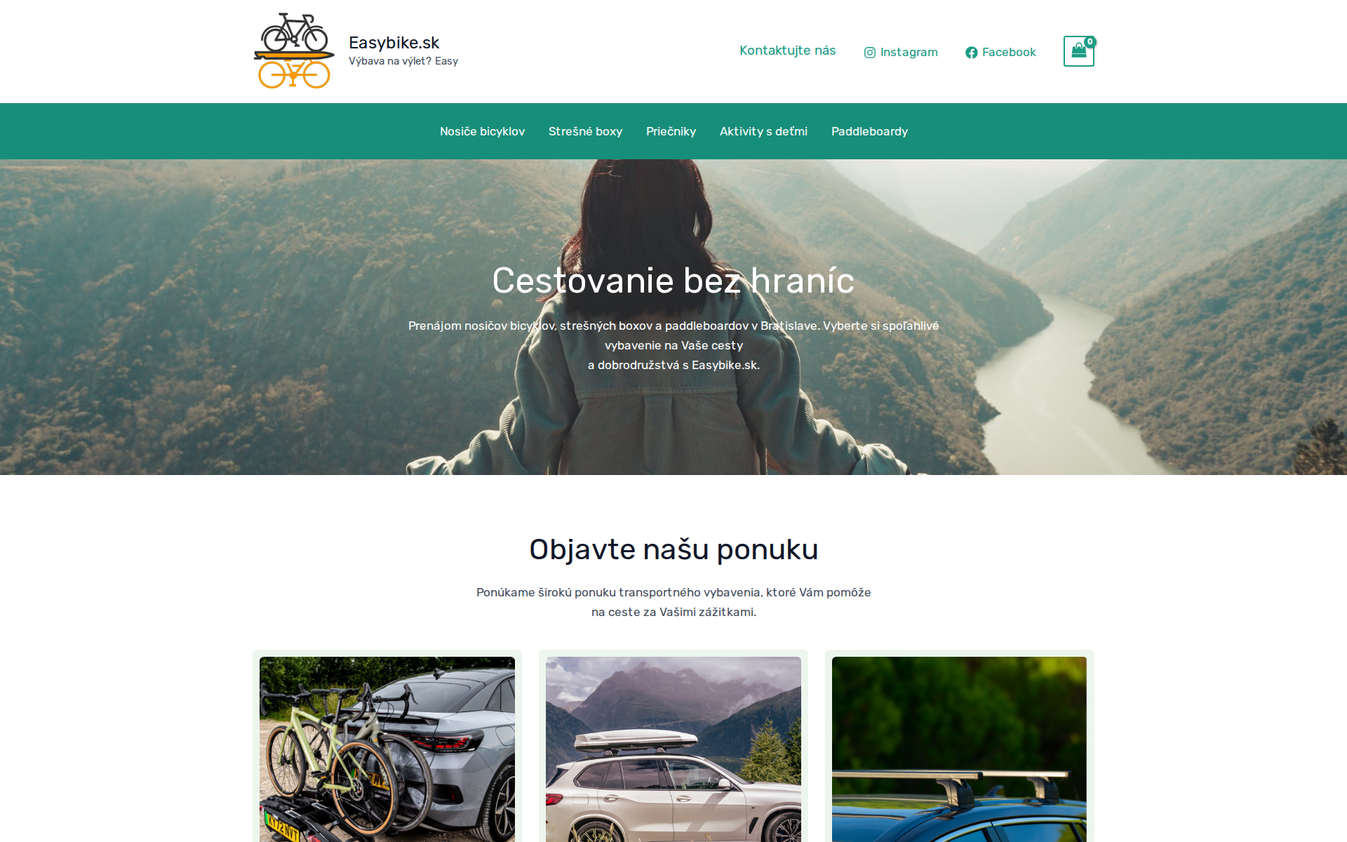 Náhľad webu easybike.sk