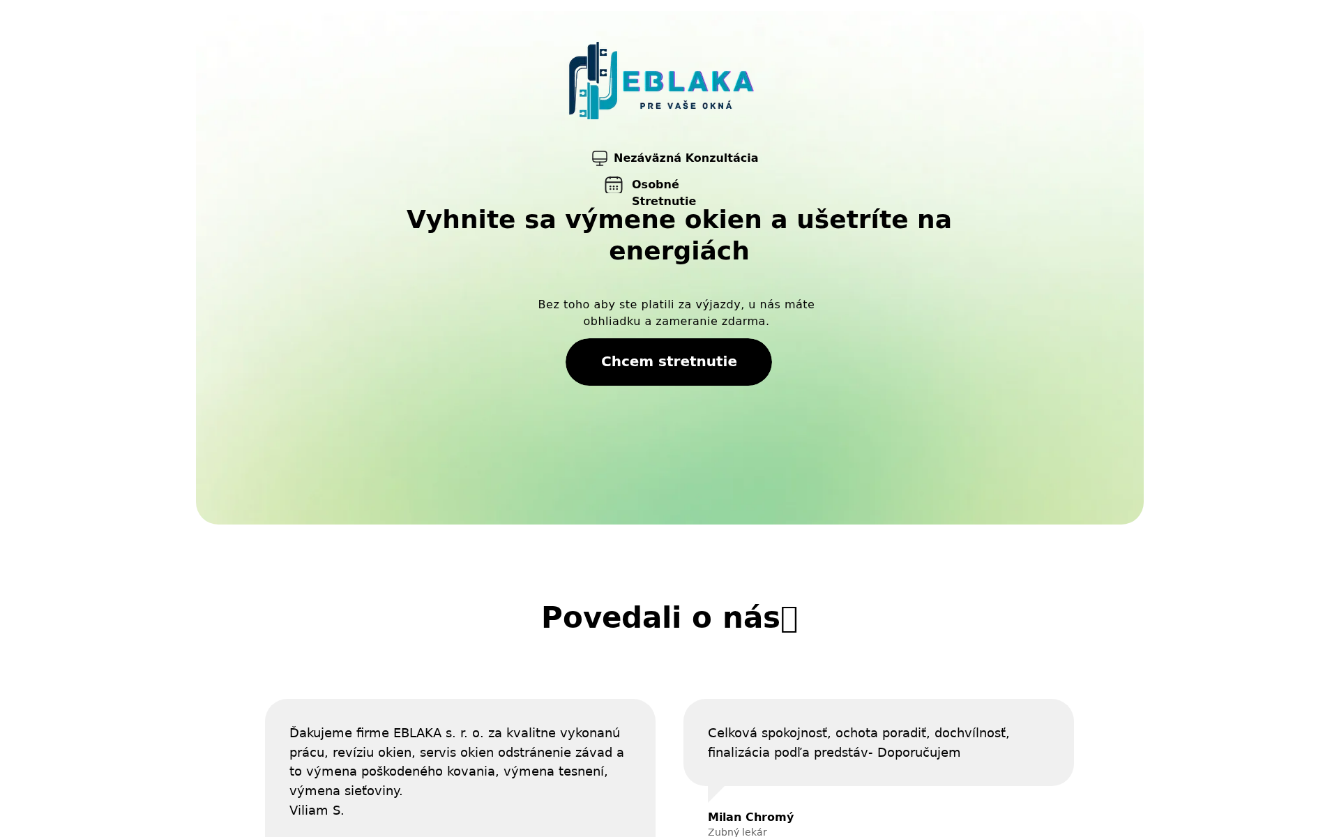 Náhľad webu eblaka.sk