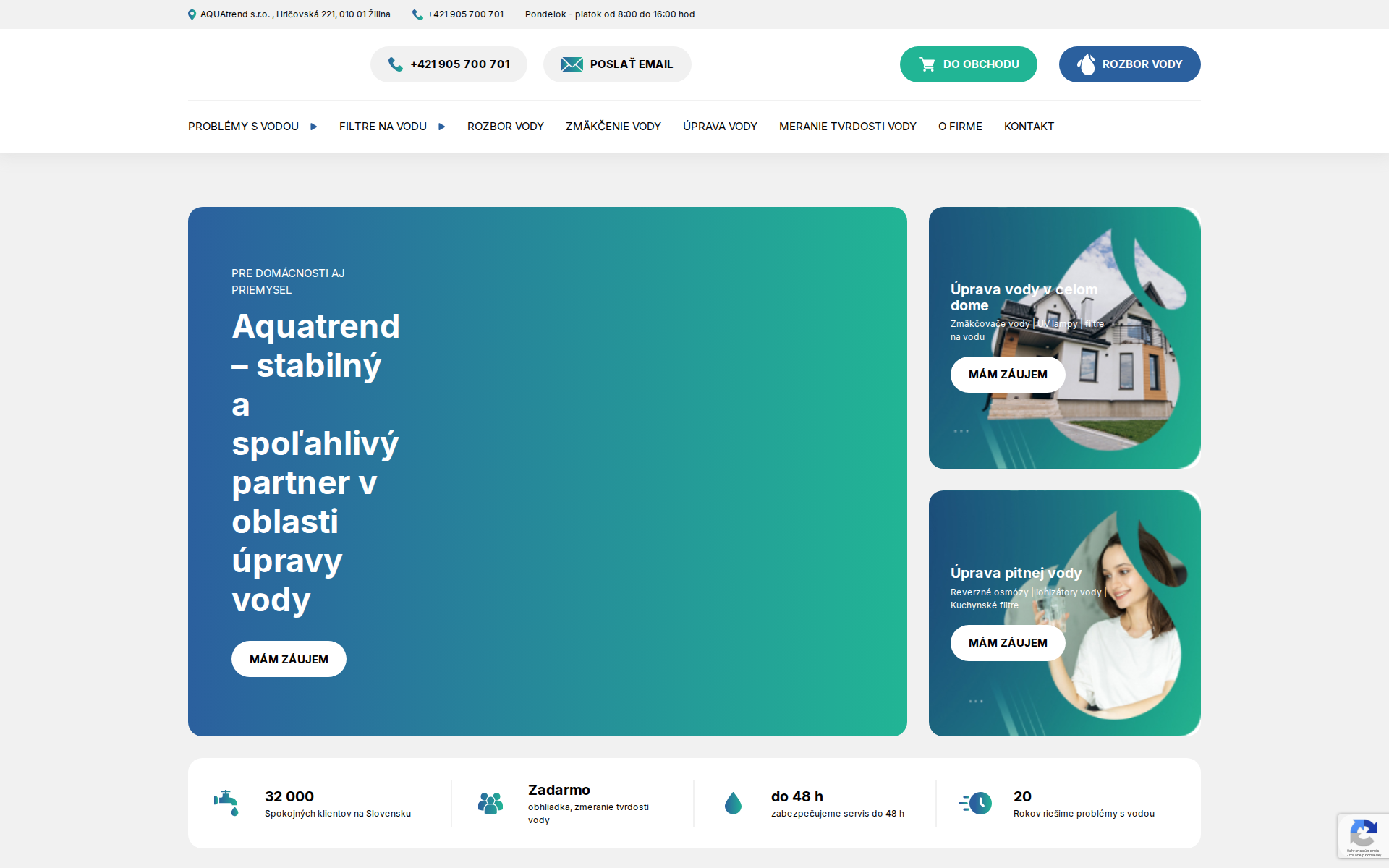 Náhľad webu ecowaterslovensko.sk