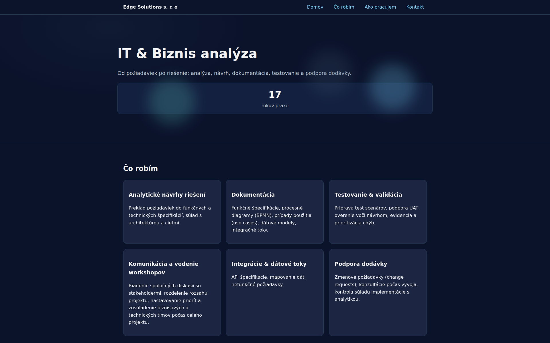 Náhľad webu edgesolutions.sk