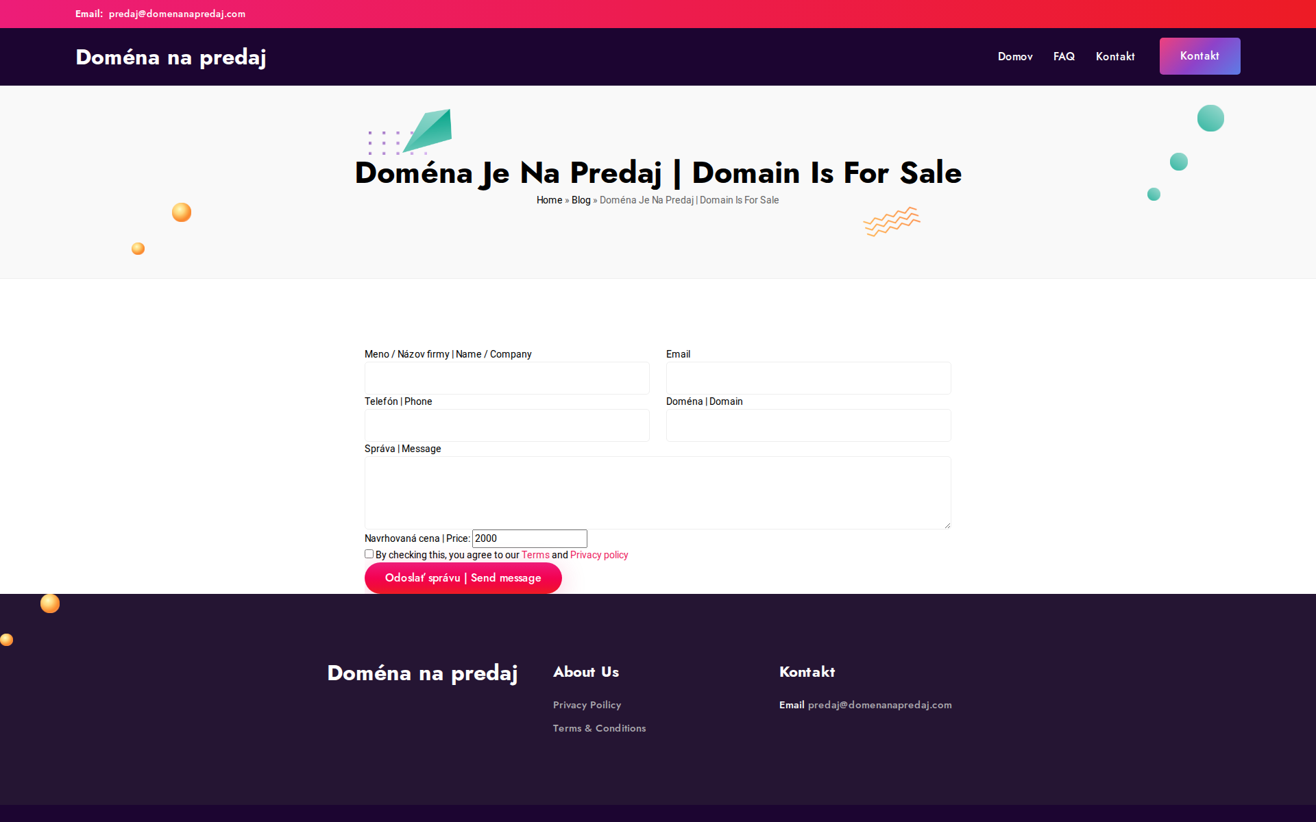 Náhľad webu ednes.sk