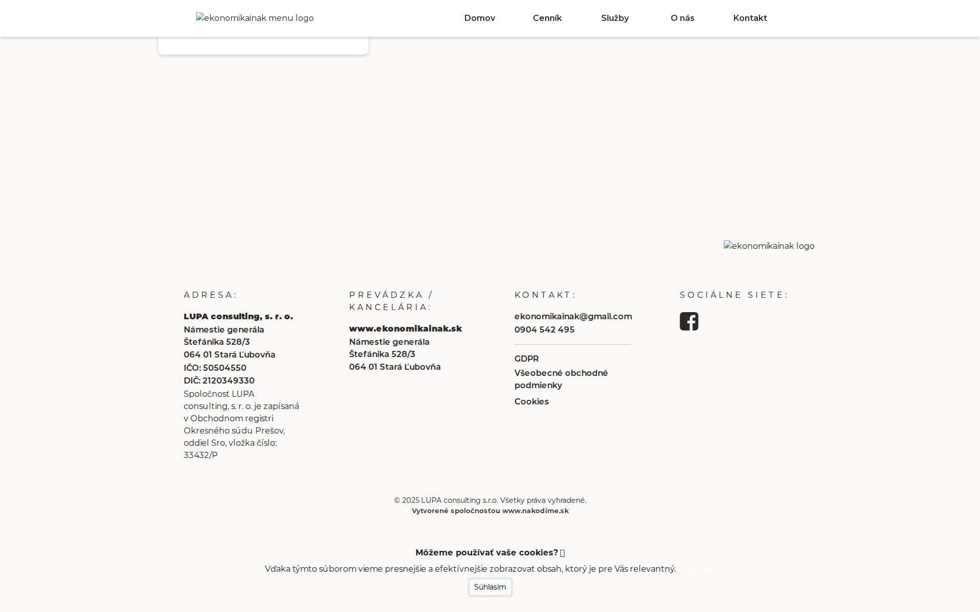 Náhľad webu ekonomikainak.sk