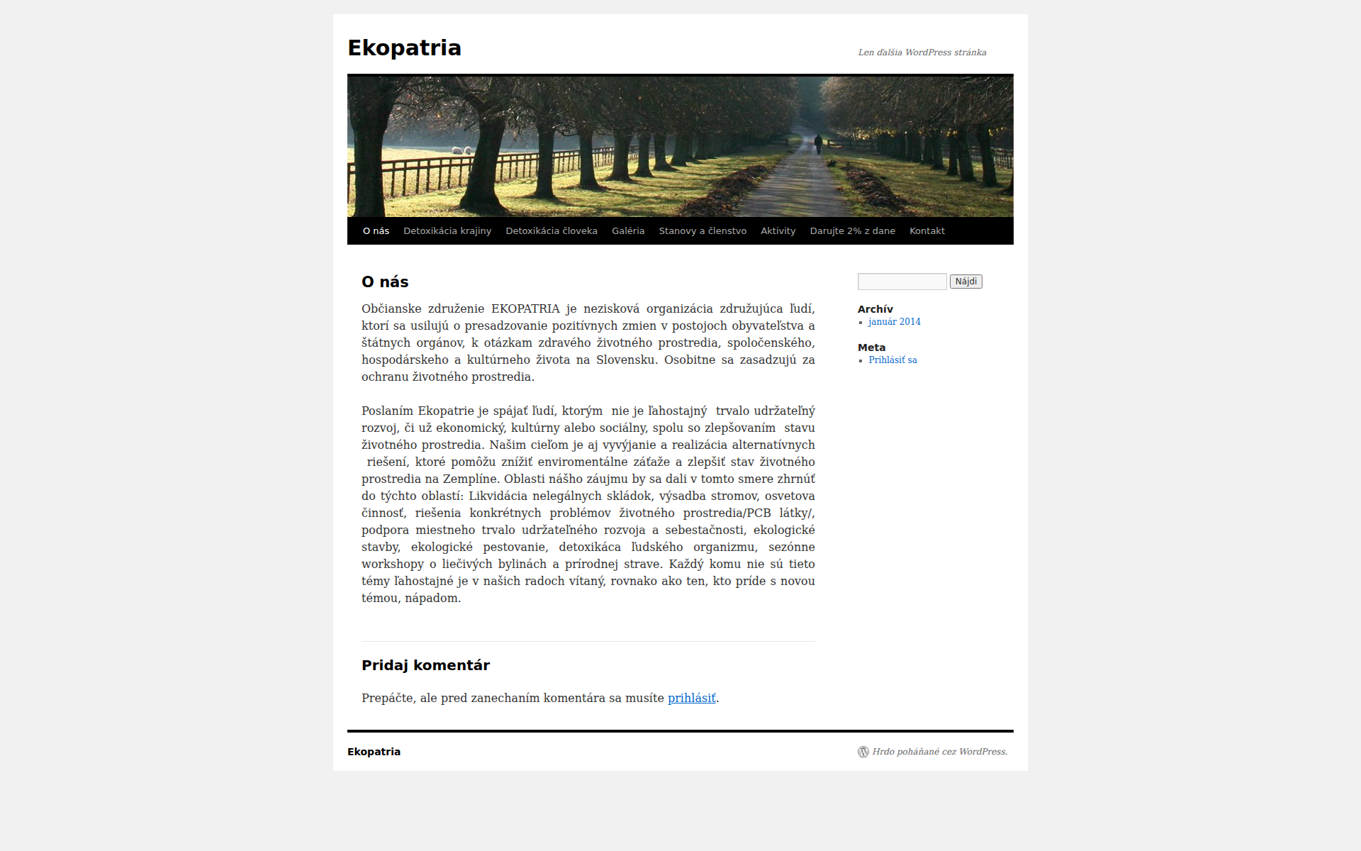 Náhľad webu ekopatria.sk