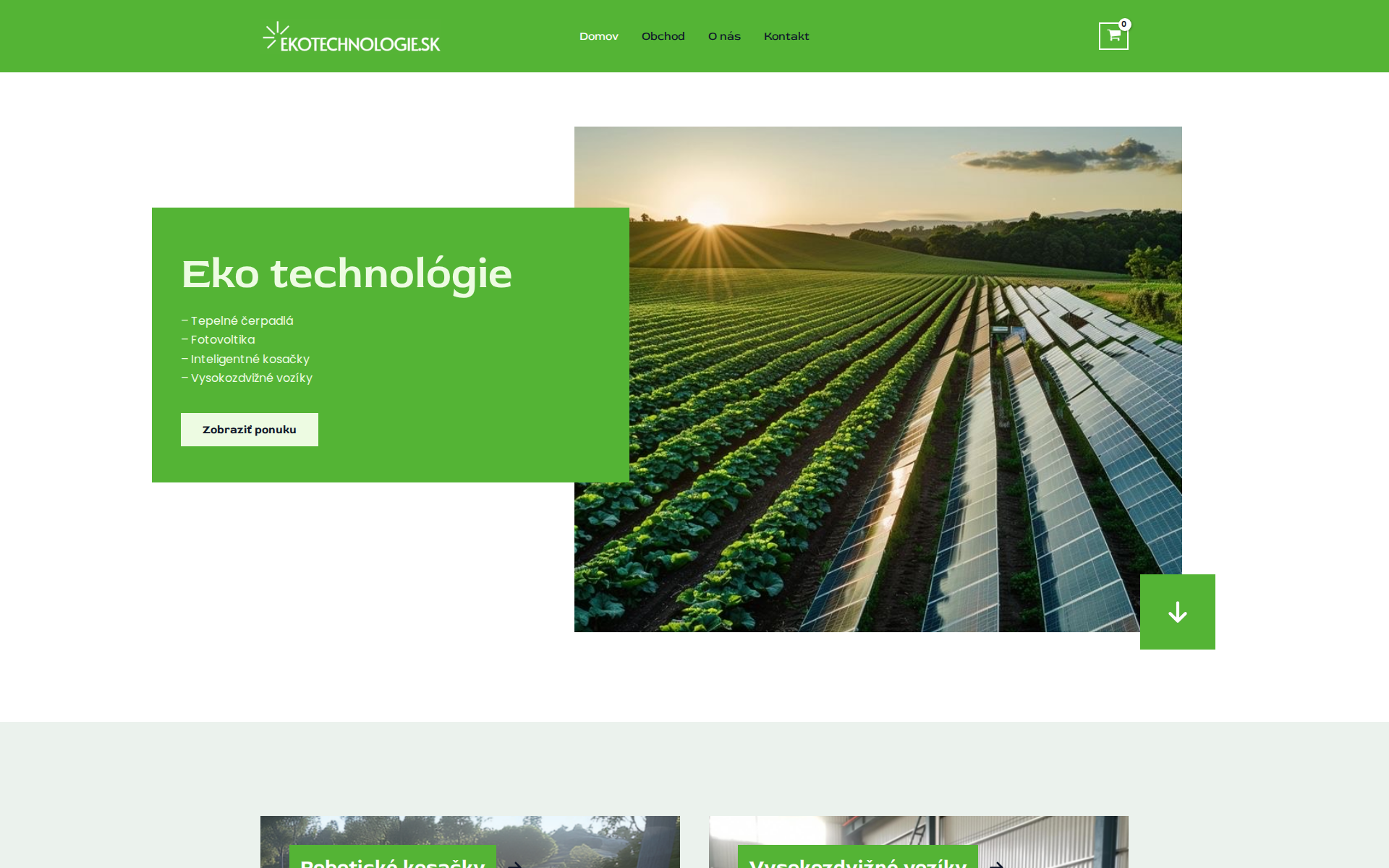 Náhľad webu ekotechnologie.sk