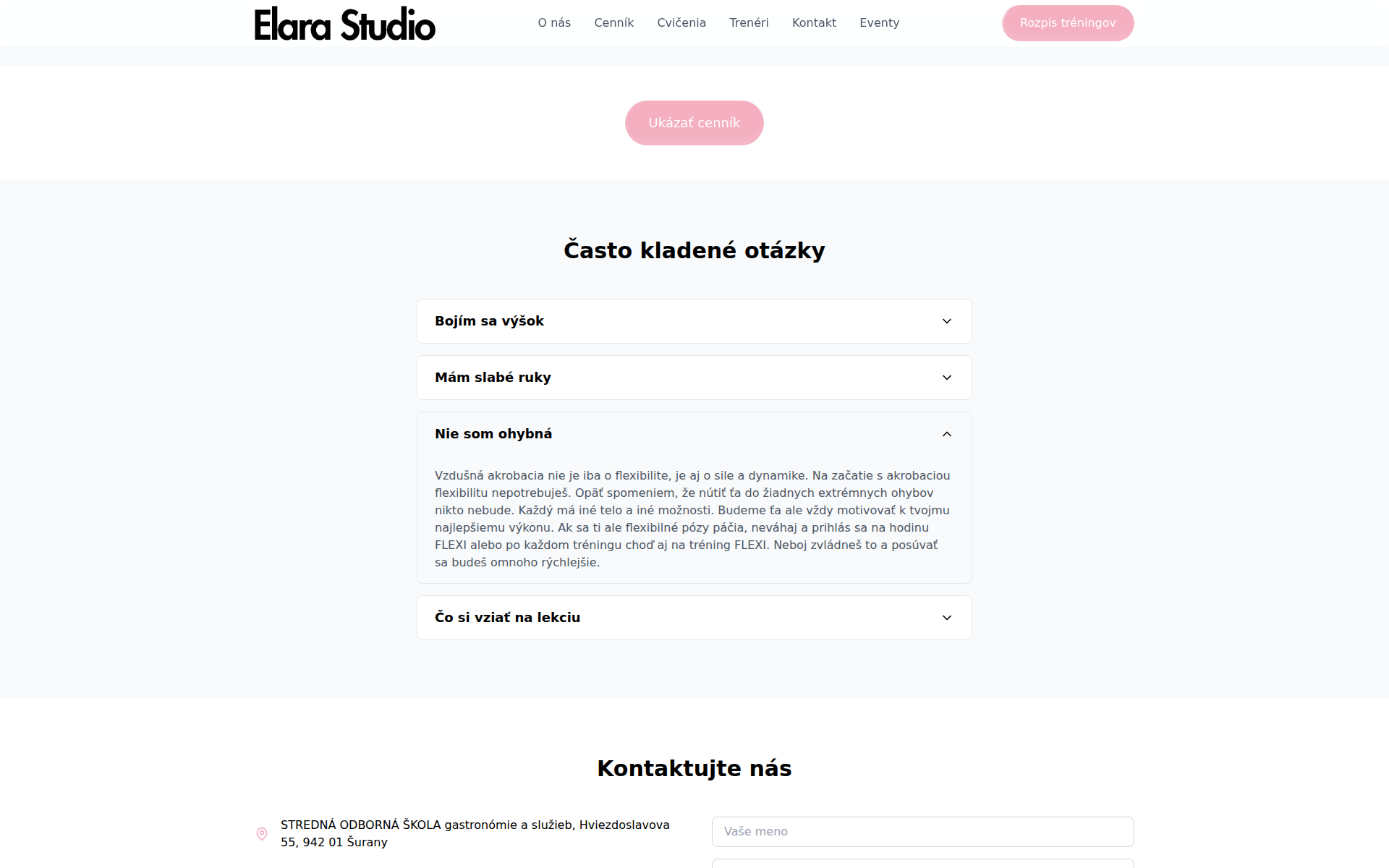 Náhľad webu elarastudio.sk