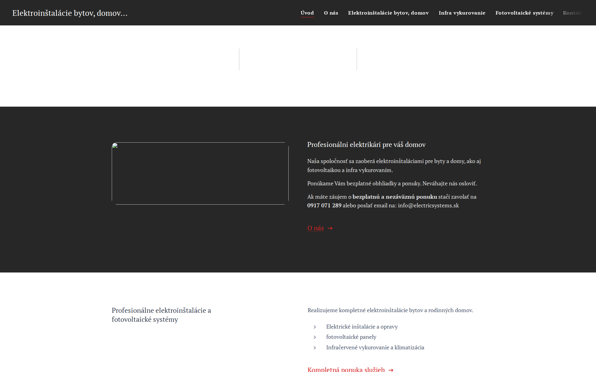 Náhľad webu electricsystems.sk