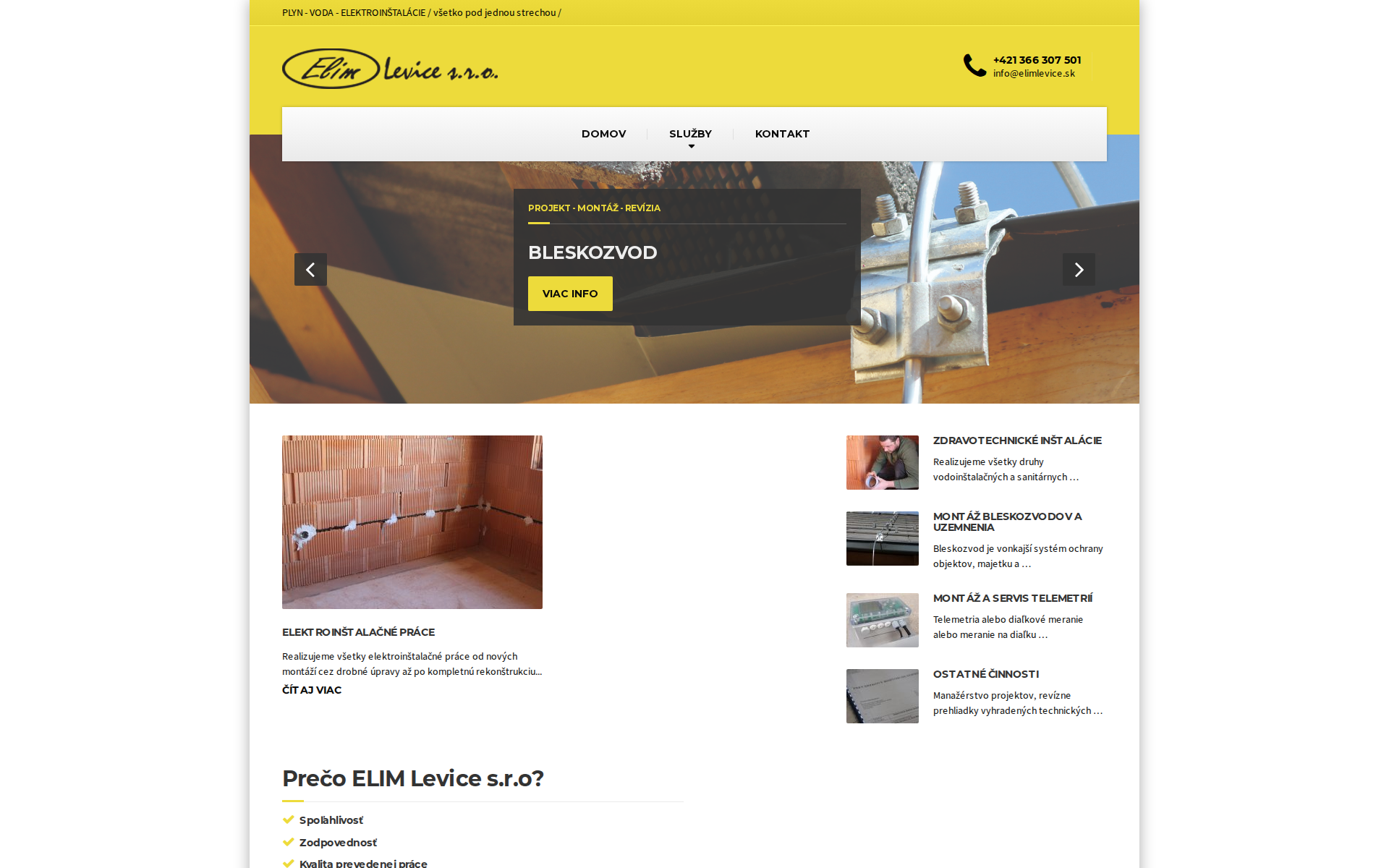 Náhľad webu elimlevice.sk