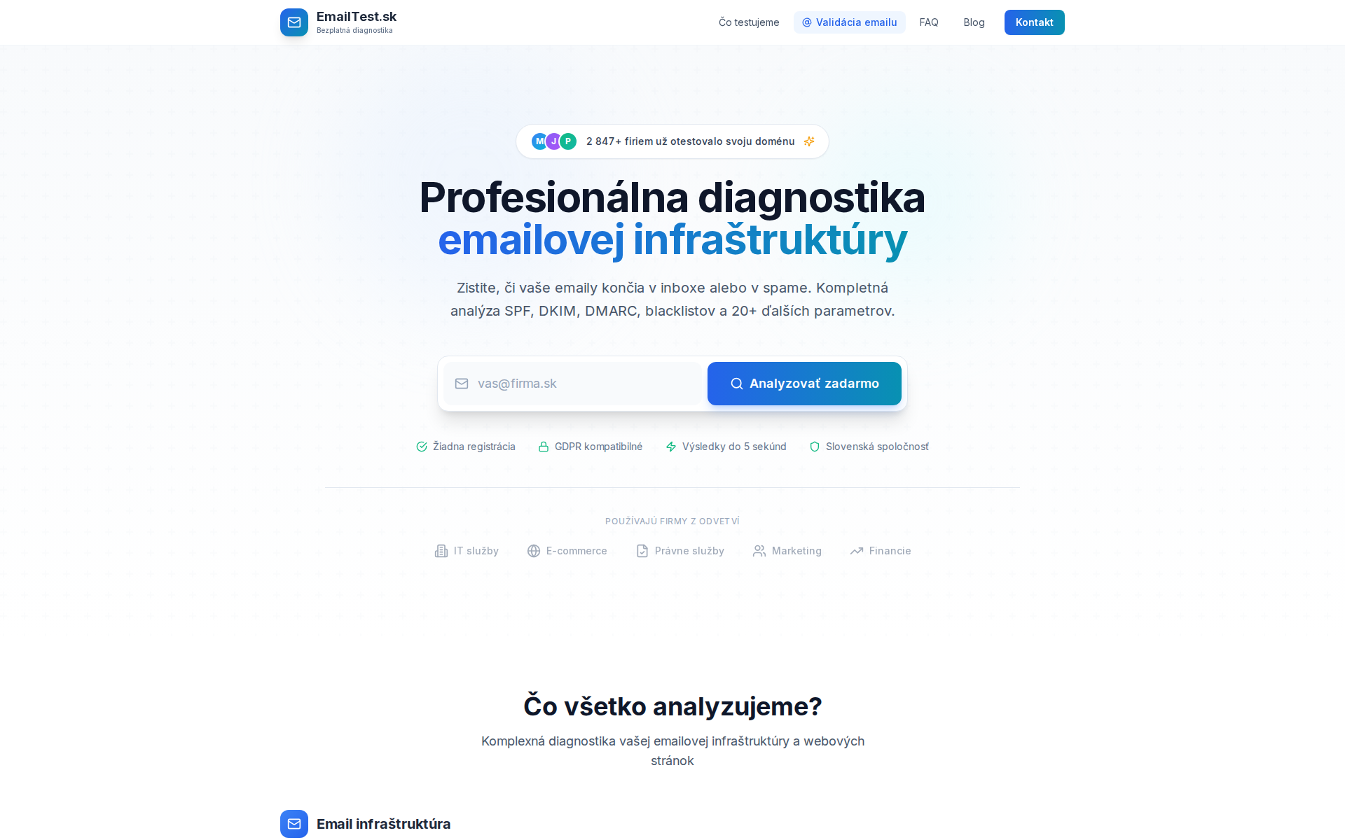 Náhľad webu emailtest.sk
